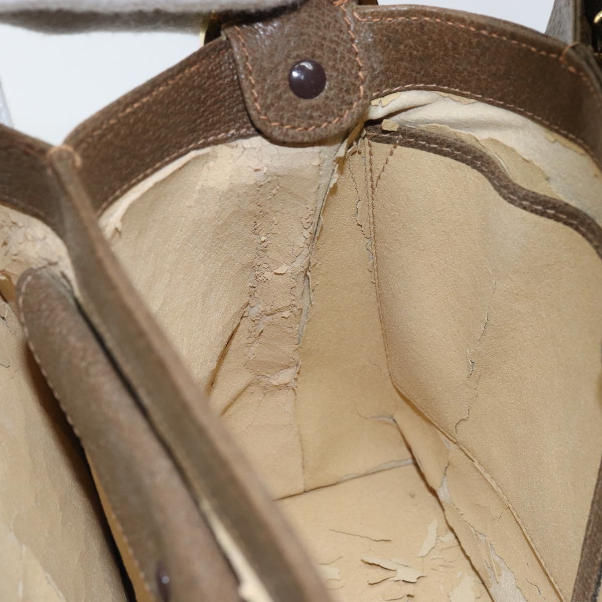 GUCCI Hand Bag Leather Beige Gold 000 406 1080 Auth ep13691