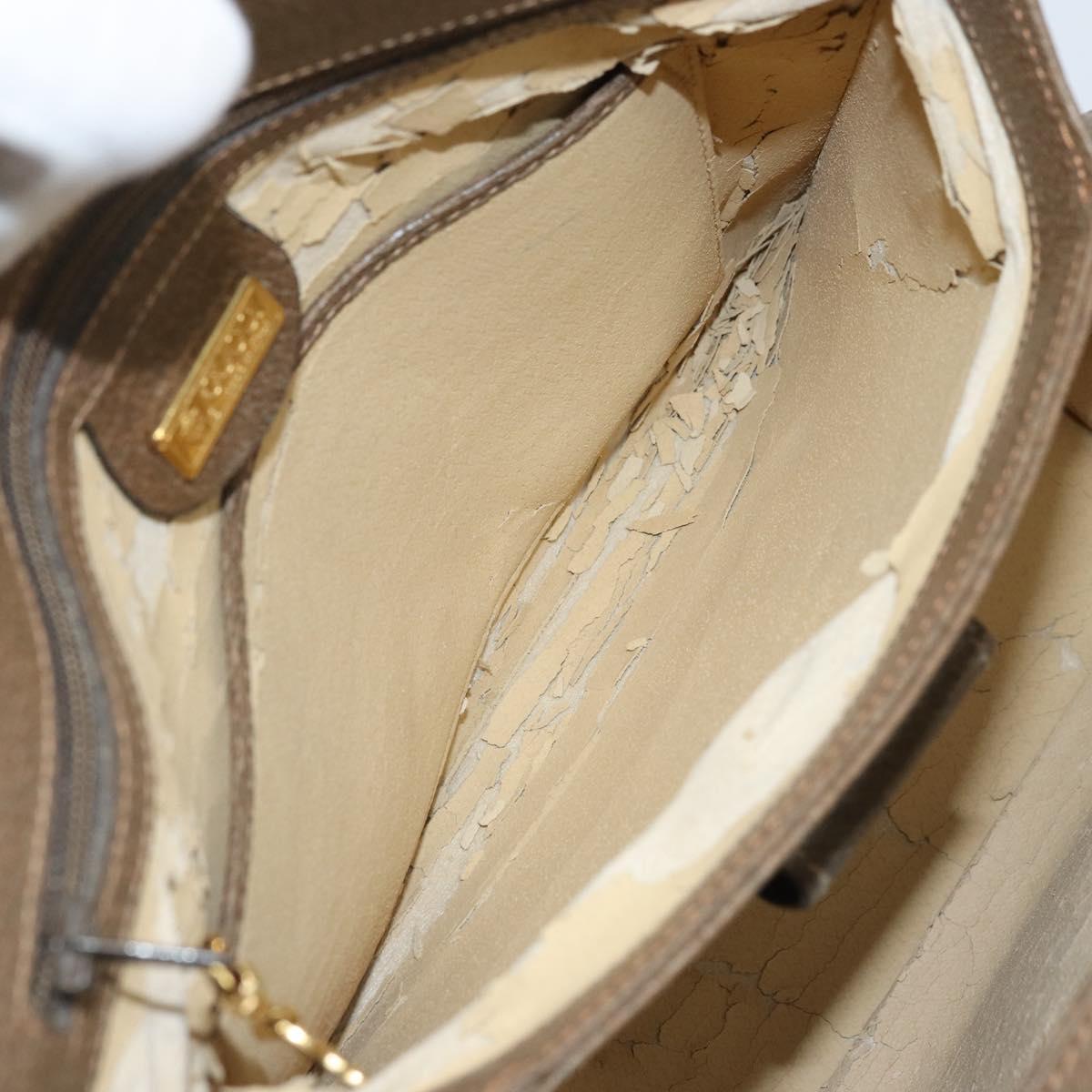 GUCCI Hand Bag Leather Beige Gold 000 406 1080 Auth ep13691