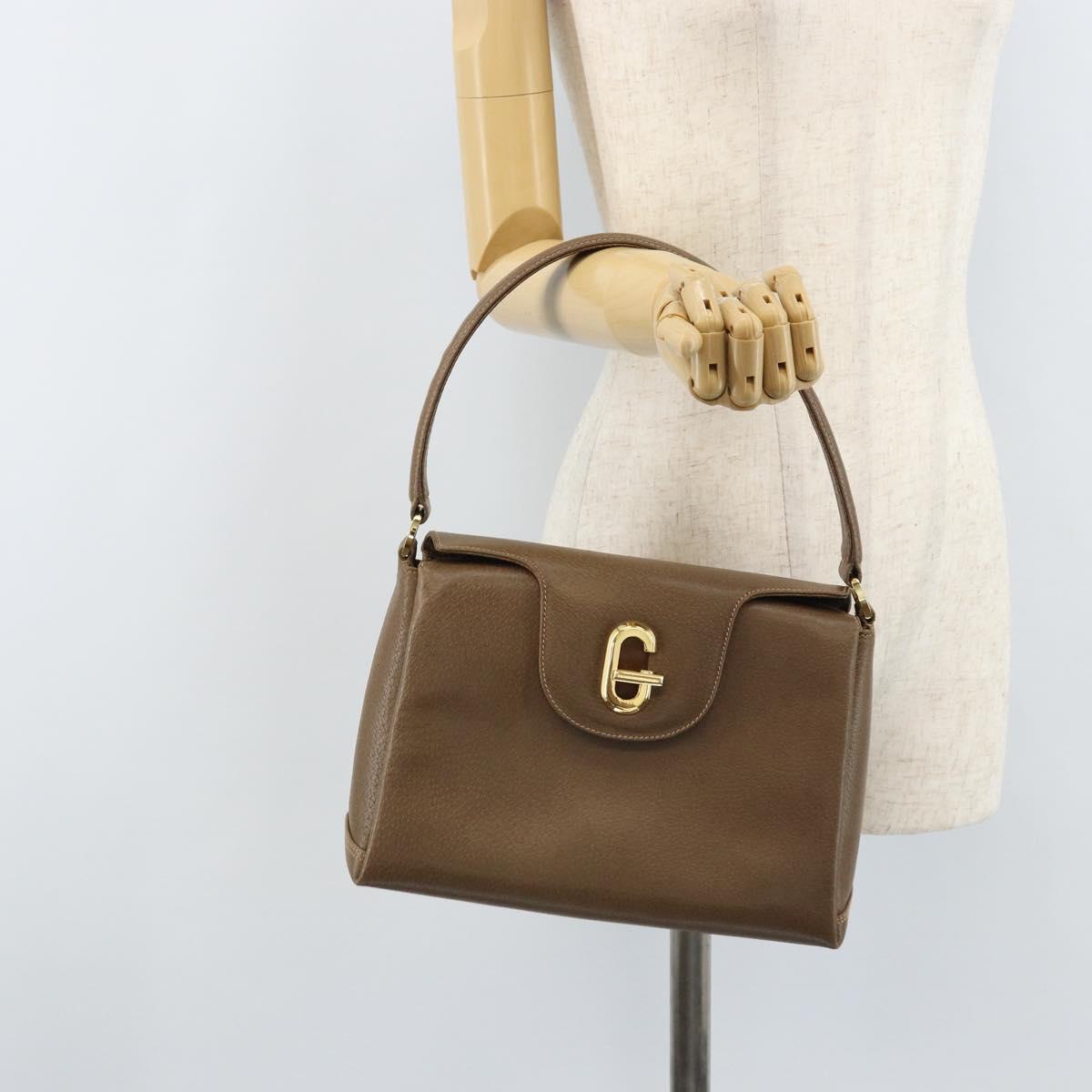 GUCCI Hand Bag Leather Beige Gold 000 406 1080 Auth ep13691