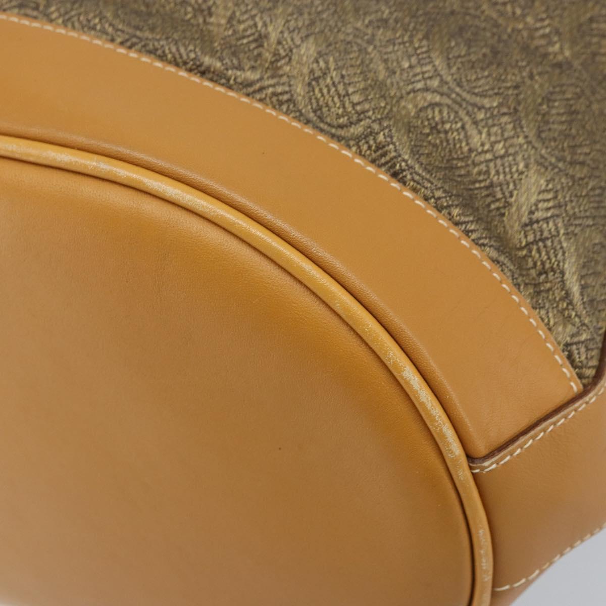 GUCCI Tote Bag PVC Canvas Beige Gold Auth ep13692