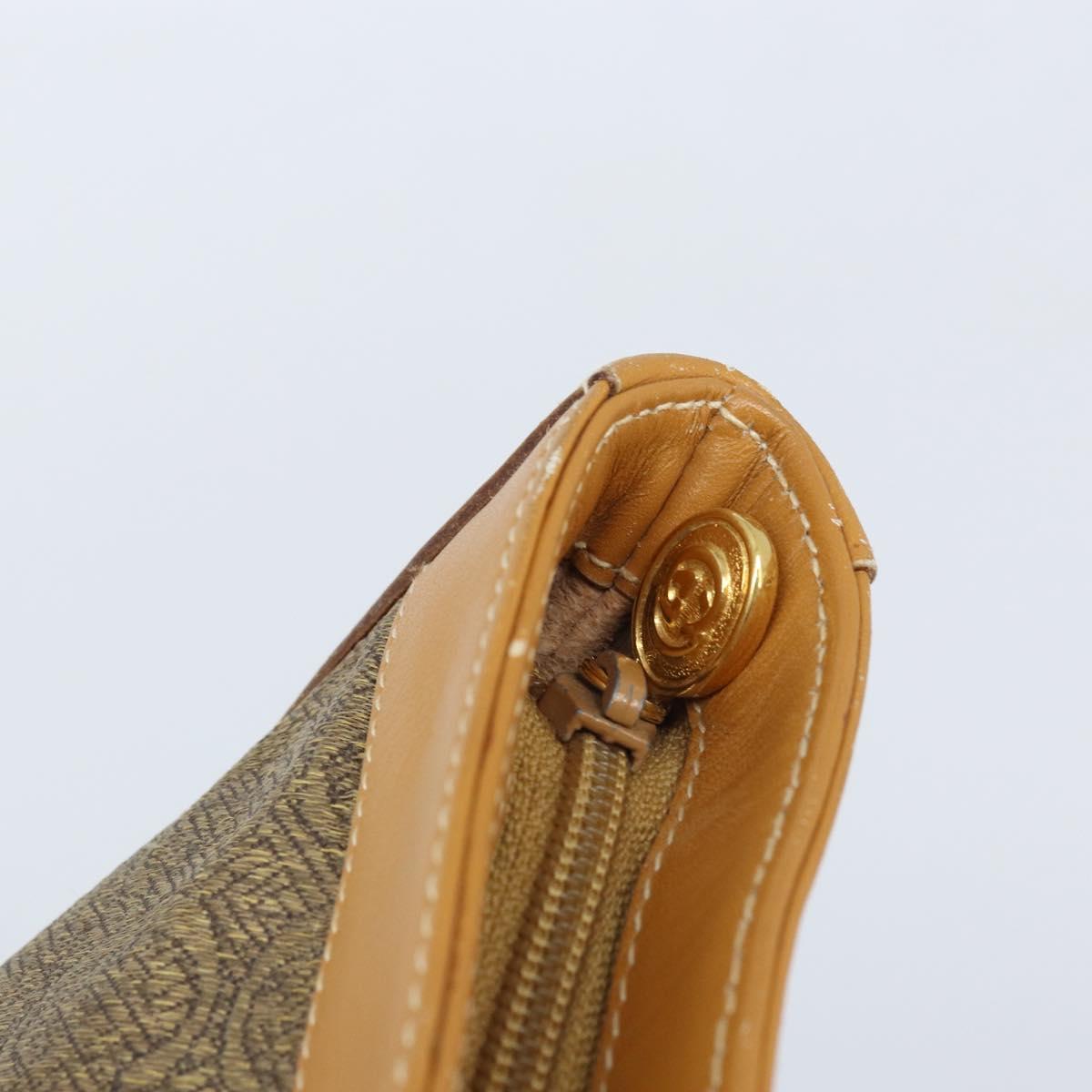 GUCCI Tote Bag PVC Canvas Beige Gold Auth ep13692