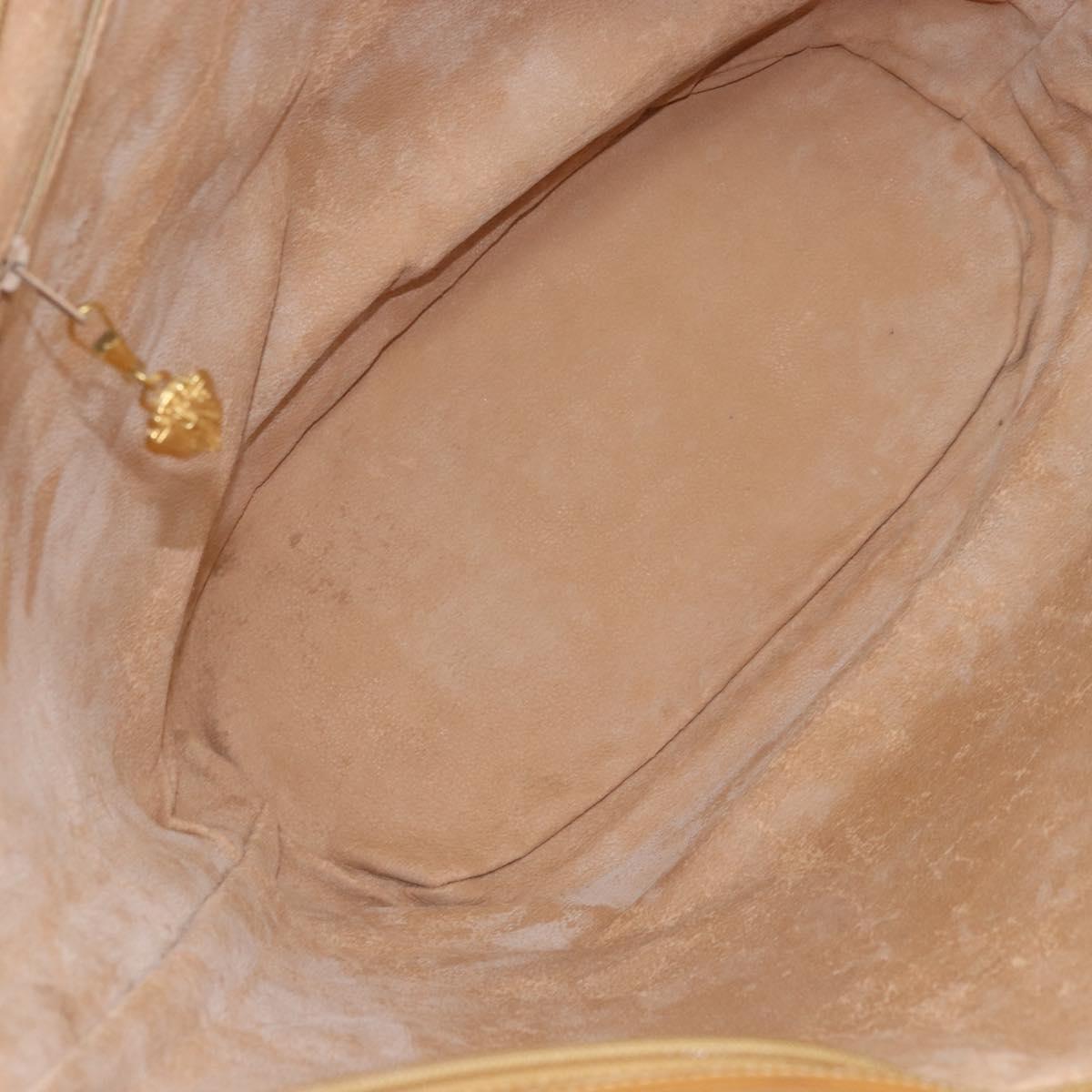 GUCCI Tote Bag PVC Canvas Beige Gold Auth ep13692