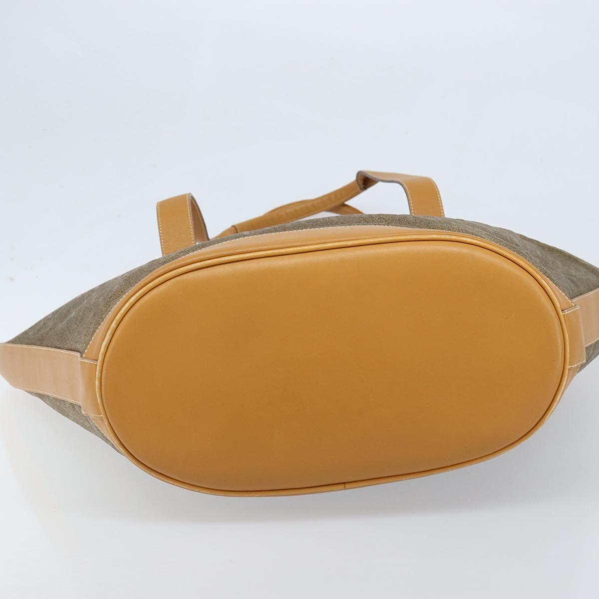 GUCCI Tote Bag PVC Canvas Beige Gold Auth ep13692