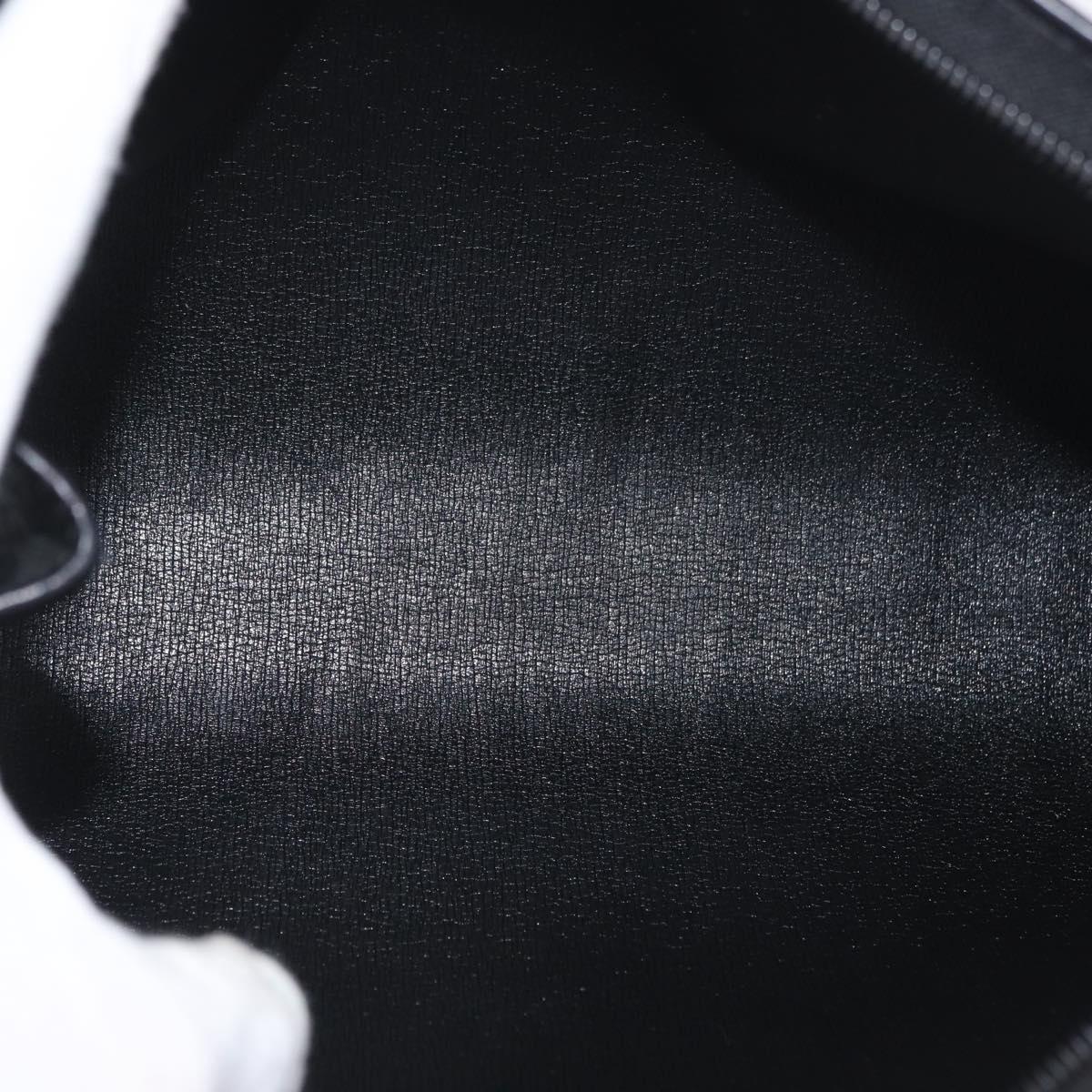 Christian Dior Trotter Canvas Clutch Bag Black Gold Auth ep13694