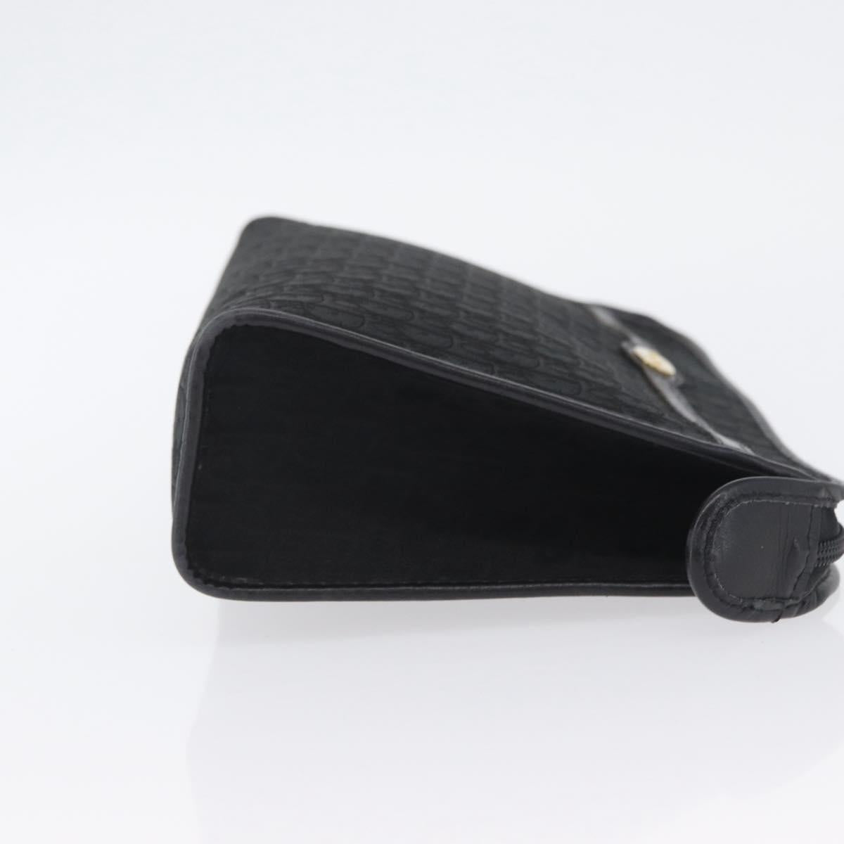 Christian Dior Trotter Canvas Clutch Bag Black Gold Auth ep13694