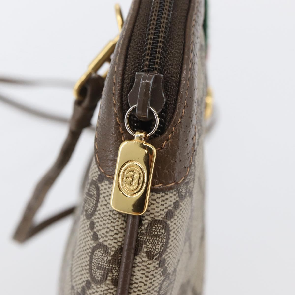 GUCCI GG Supreme Web Sherry Line Bag PVC Beige Gold 904 02 047 Auth ep13699