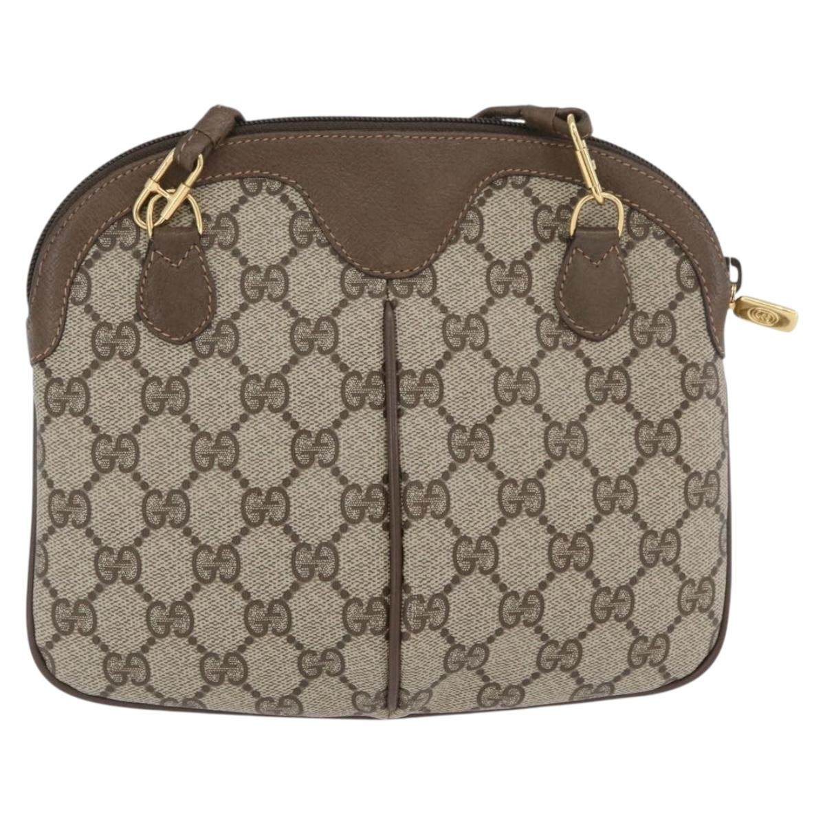 GUCCI GG Supreme Web Sherry Line Bag PVC Beige Gold 904 02 047 Auth ep13699