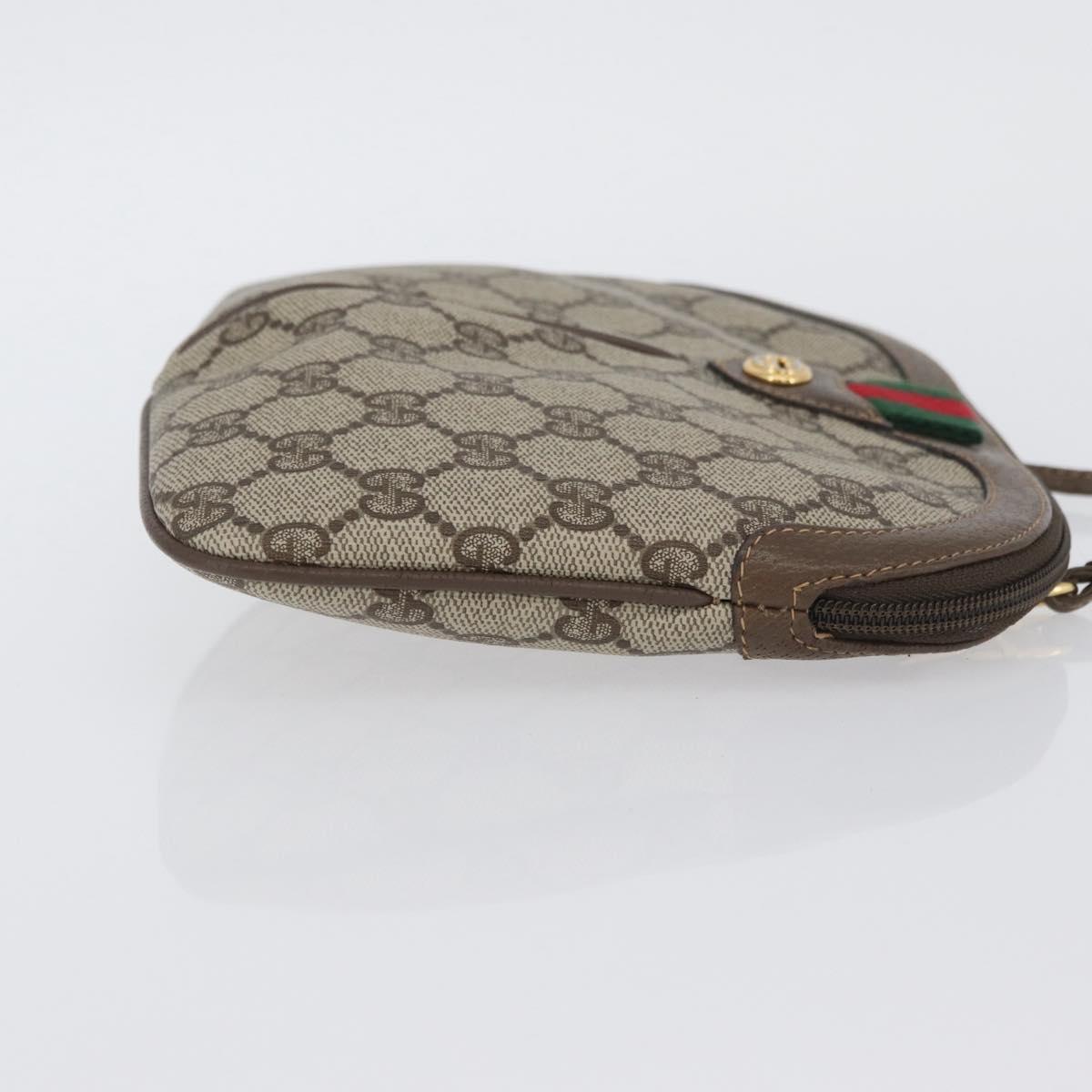 GUCCI GG Supreme Web Sherry Line Bag PVC Beige Gold 904 02 047 Auth ep13699