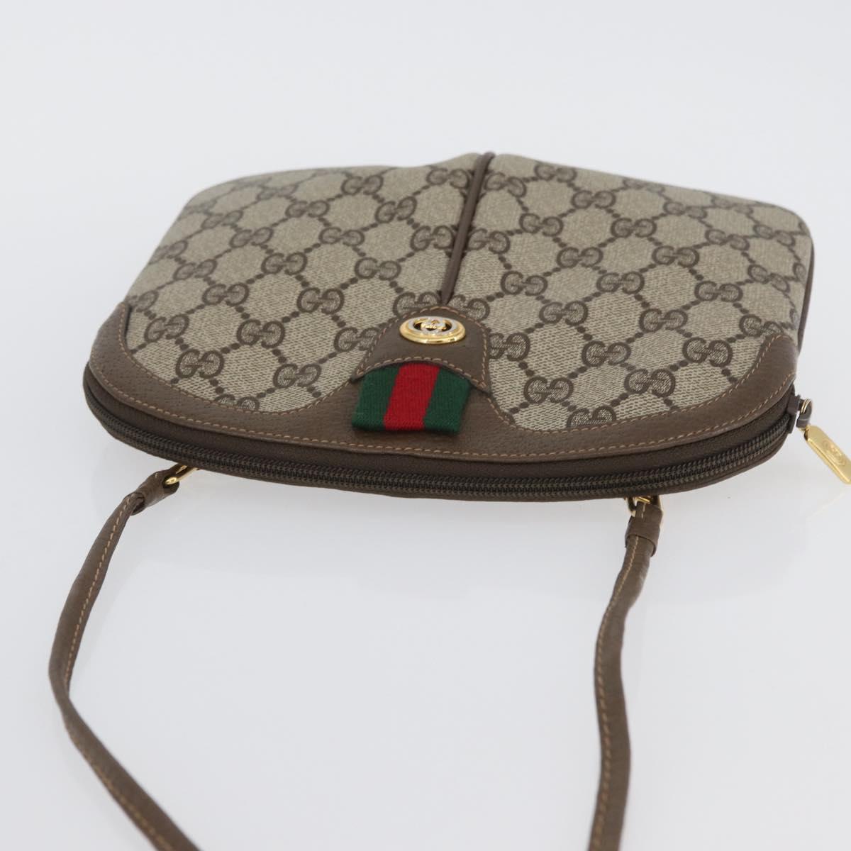 GUCCI GG Supreme Web Sherry Line Bag PVC Beige Gold 904 02 047 Auth ep13699