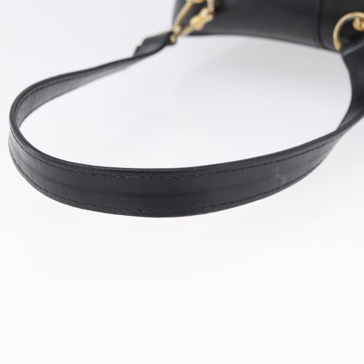 GUCCI GG Supreme Hand Bag Leather Black Gold Auth ep13702