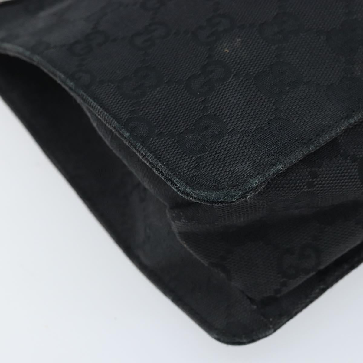 GUCCI GG Canvas Shoulder Bag Black Silver 120841 Auth ep13711