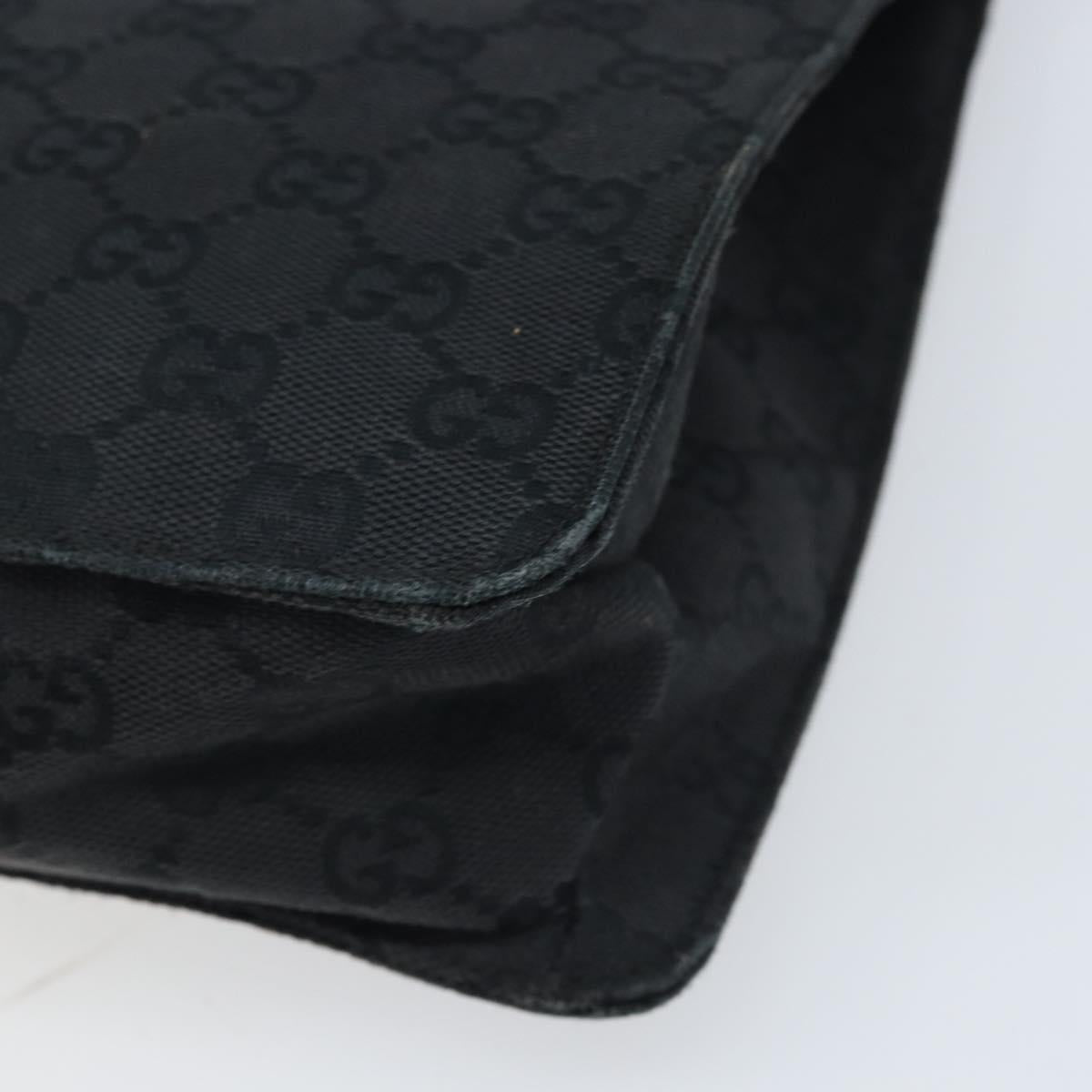 GUCCI GG Canvas Shoulder Bag Black Silver 120841 Auth ep13711
