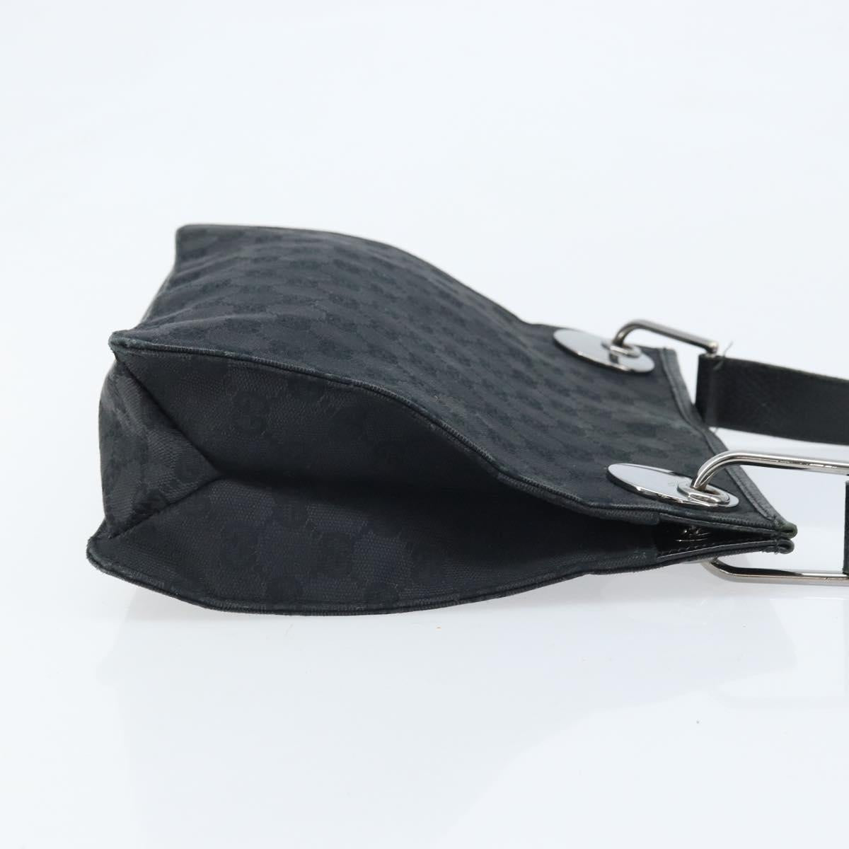 GUCCI GG Canvas Shoulder Bag Black Silver 120841 Auth ep13711