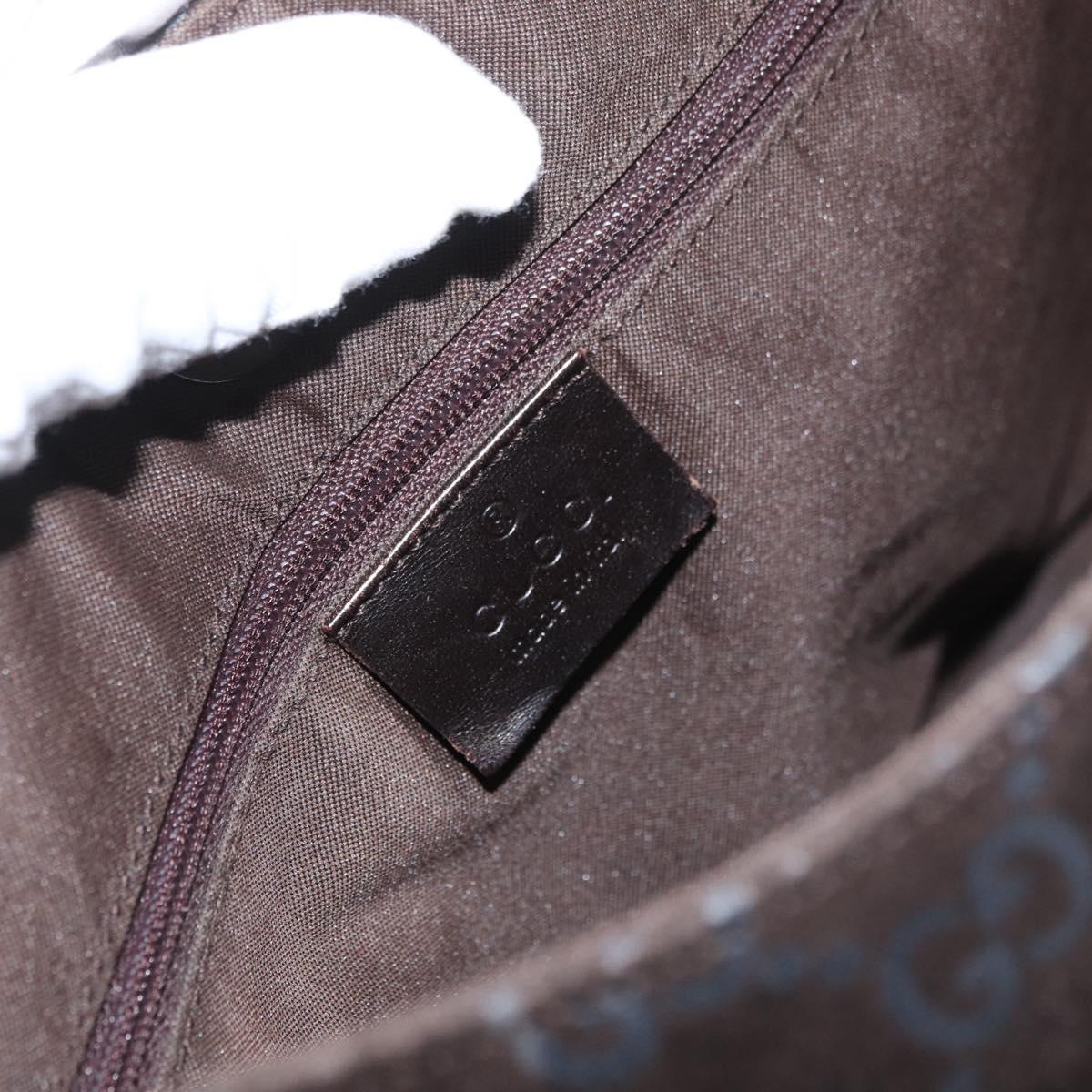 GUCCI GG Canvas Shoulder Bag Suede Dark Brown Silver 001 3298 Auth ep13716