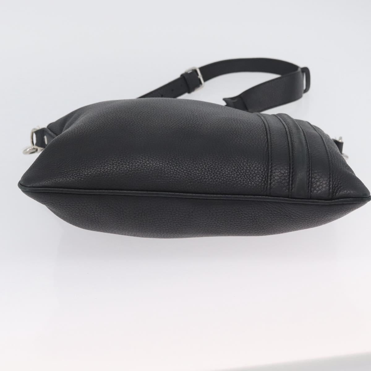 GUCCI Shoulder Bag Leather Black Silver 233329 Auth ep13736