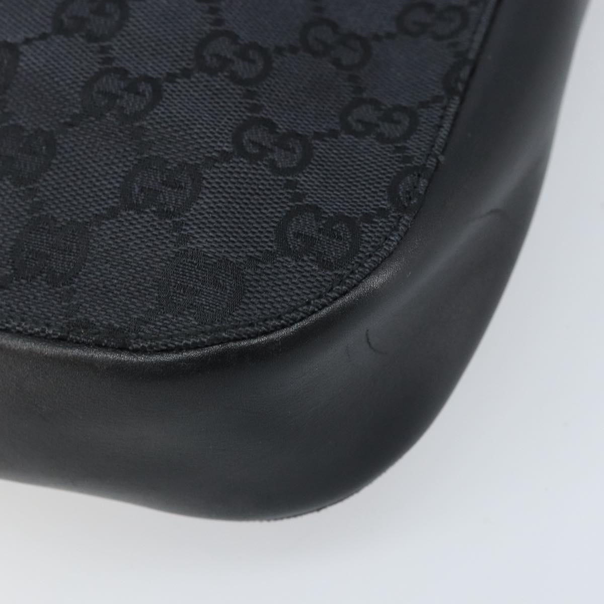 GUCCI GG Canvas Shoulder Bag Black Silver Auth ep13745