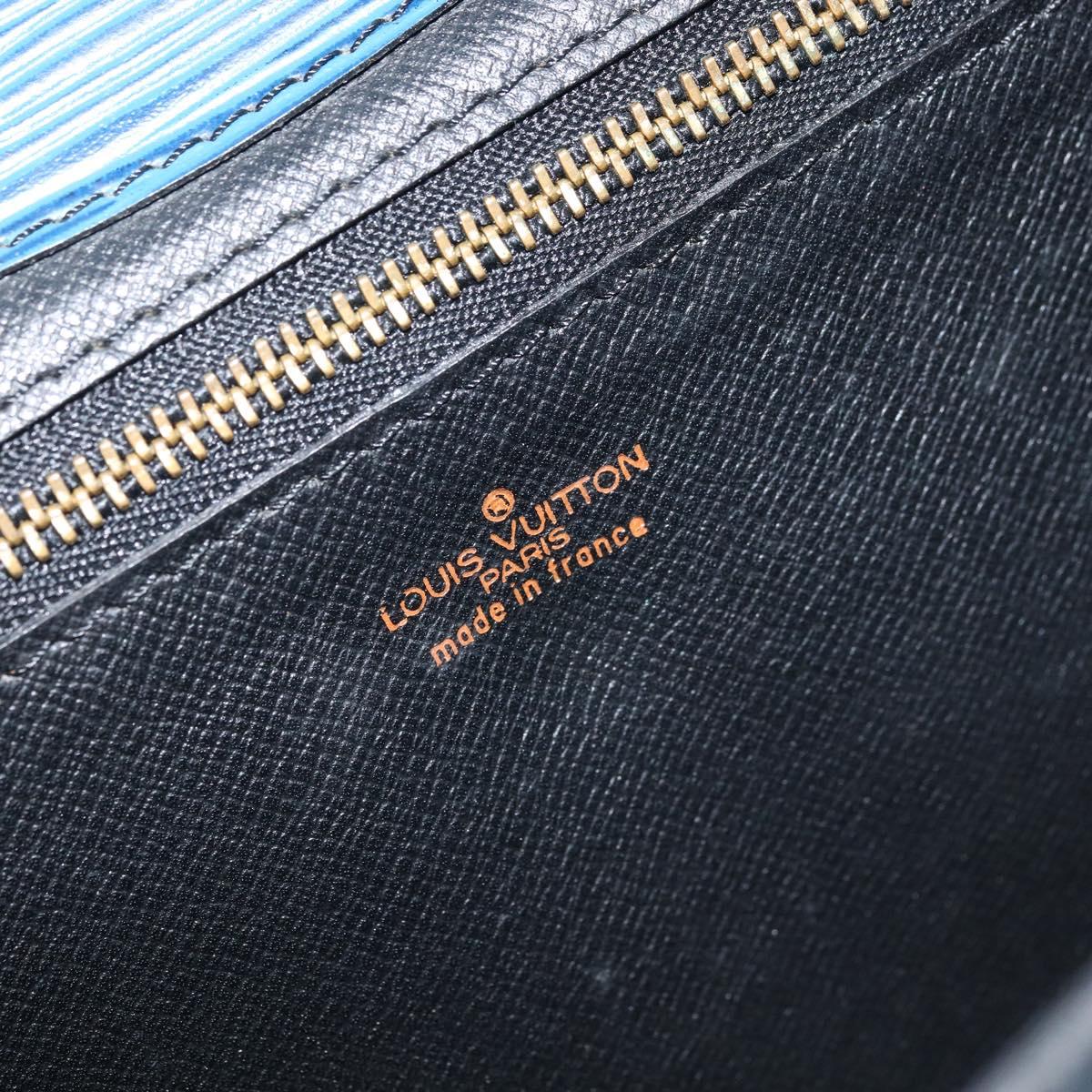 LOUIS VUITTON Epi Montaigne 23 Clutch Bag Blue M52665 LV Auth ep13746