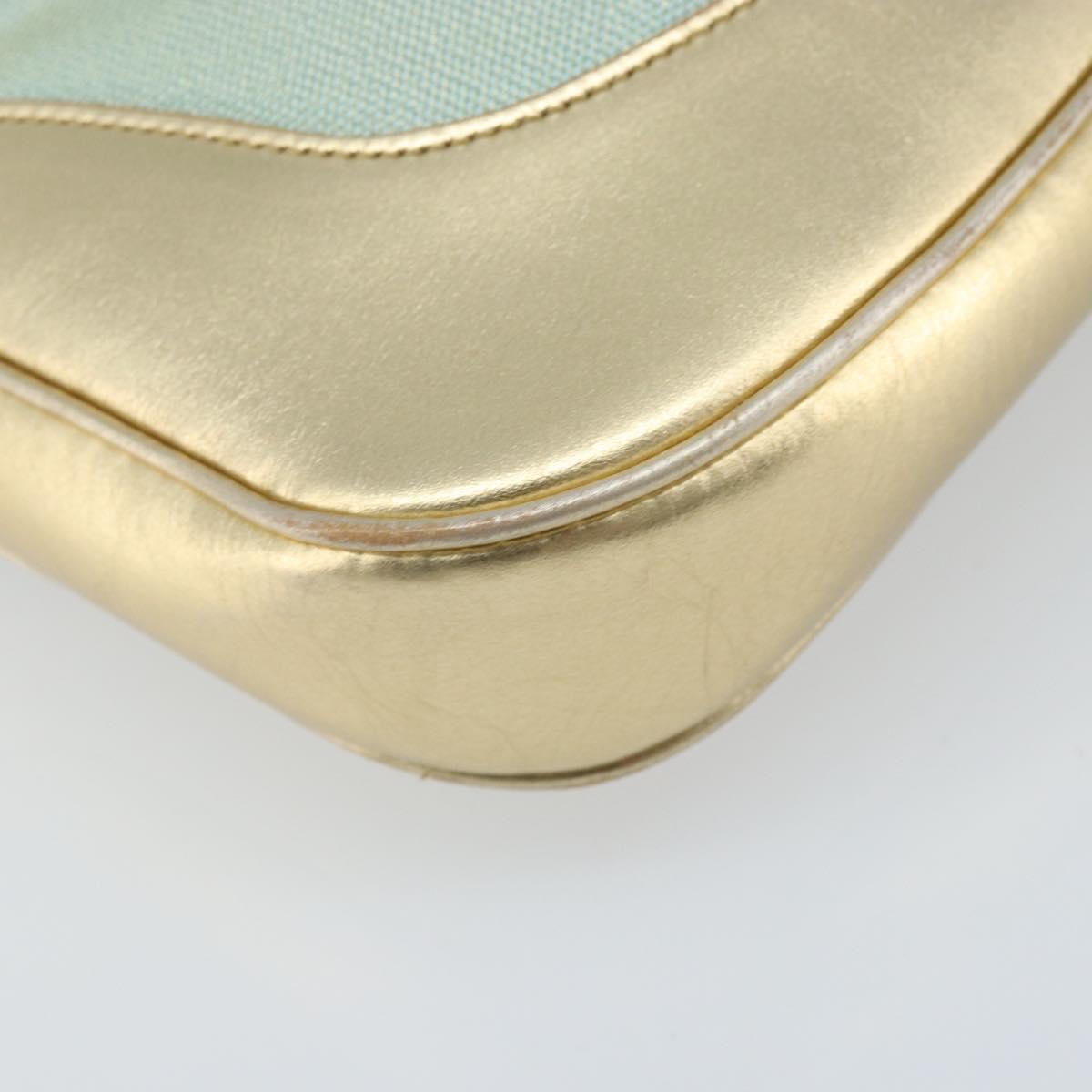 GUCCI GG Canvas Jackie Shoulder Bag Light Blue Gold 001 3306 1956 Auth ep13754A