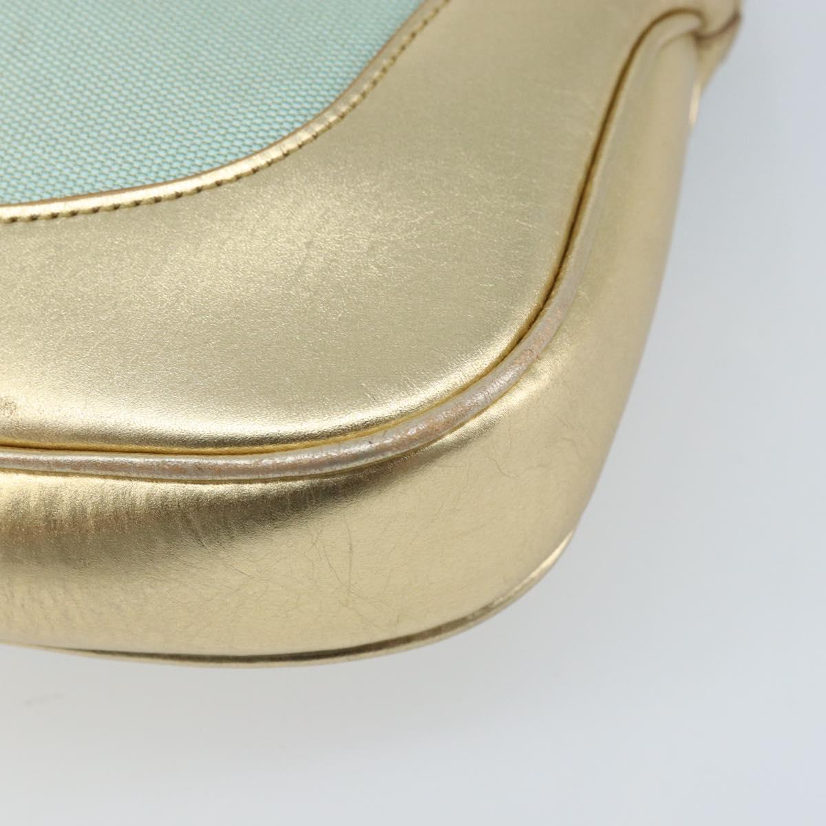 GUCCI GG Canvas Jackie Shoulder Bag Light Blue Gold 001 3306 1956 Auth ep13754A