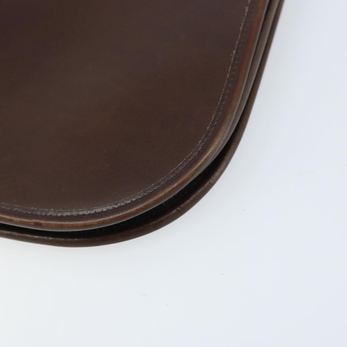 Christian Dior Shoulder Bag Leather Brown Gold Auth ep13755