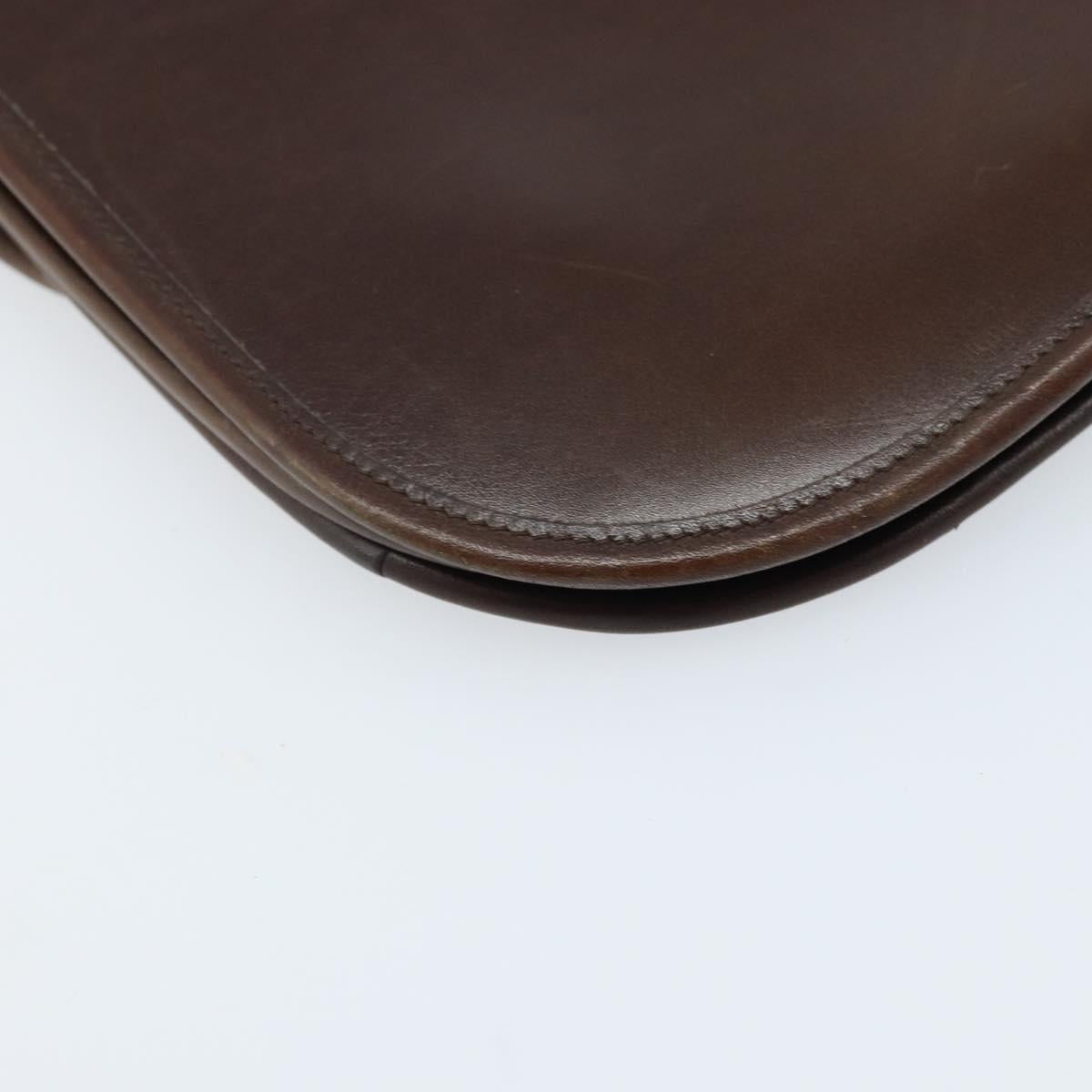 Christian Dior Shoulder Bag Leather Brown Gold Auth ep13755