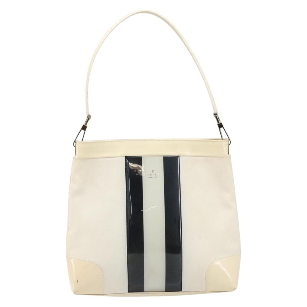 GUCCI Shoulder Bag Canvas White Gold 001 4231 Auth ep13756