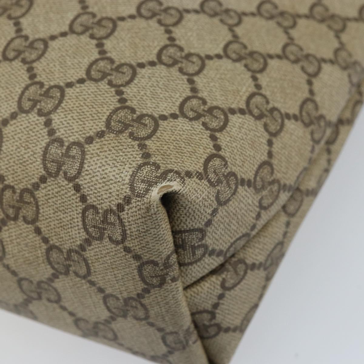 GUCCI GG Supreme Web Sherry Line Tote Bag PVC Beige 39 02 003 Auth ep13759