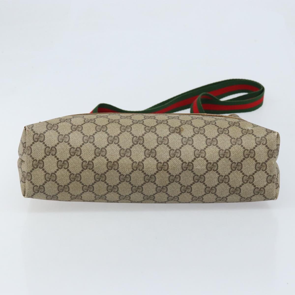 GUCCI GG Supreme Web Sherry Line Tote Bag PVC Beige 39 02 003 Auth ep13759