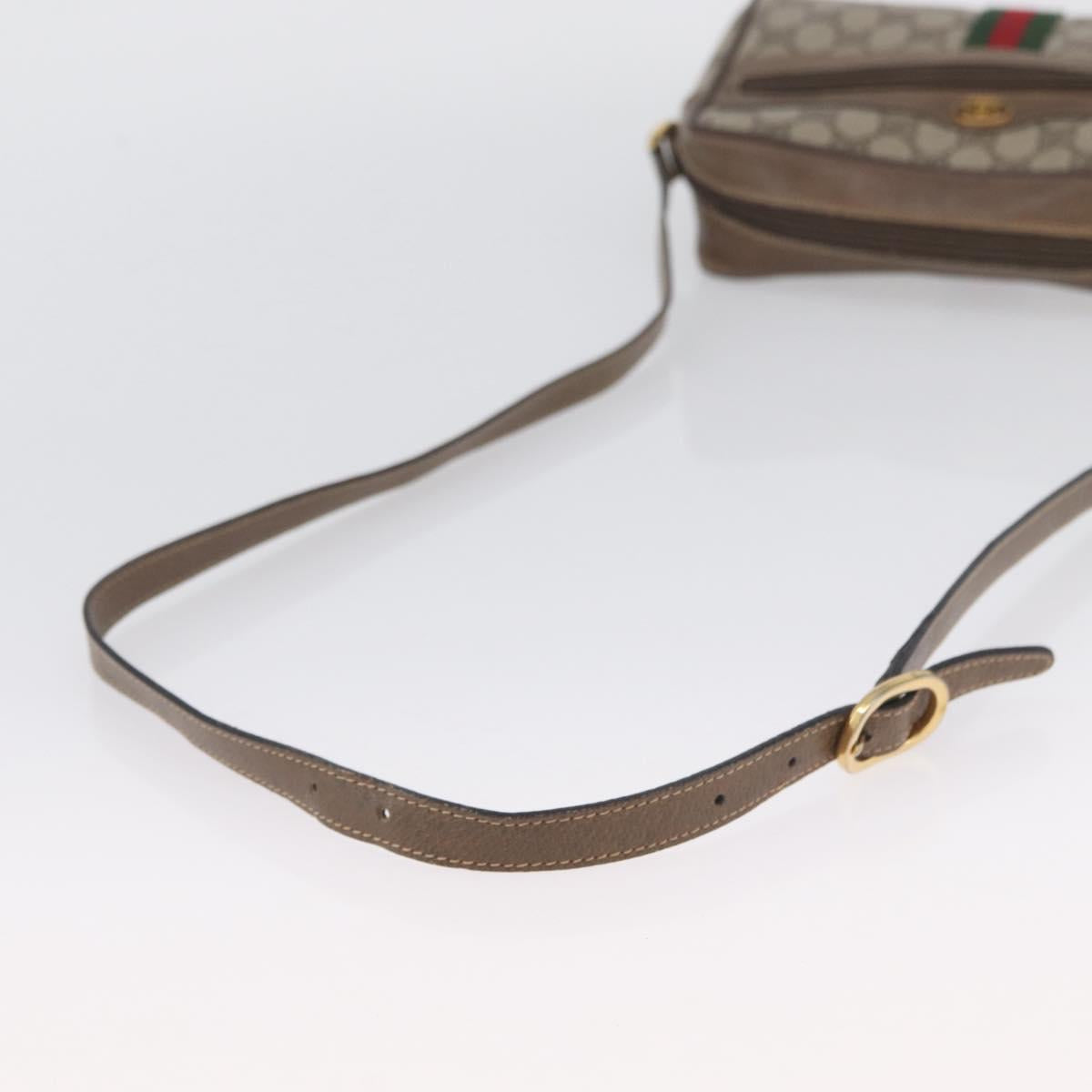 GUCCI GG Supreme Web Sherry Line Bag PVC Beige Gold 904 02 004 Auth ep13762
