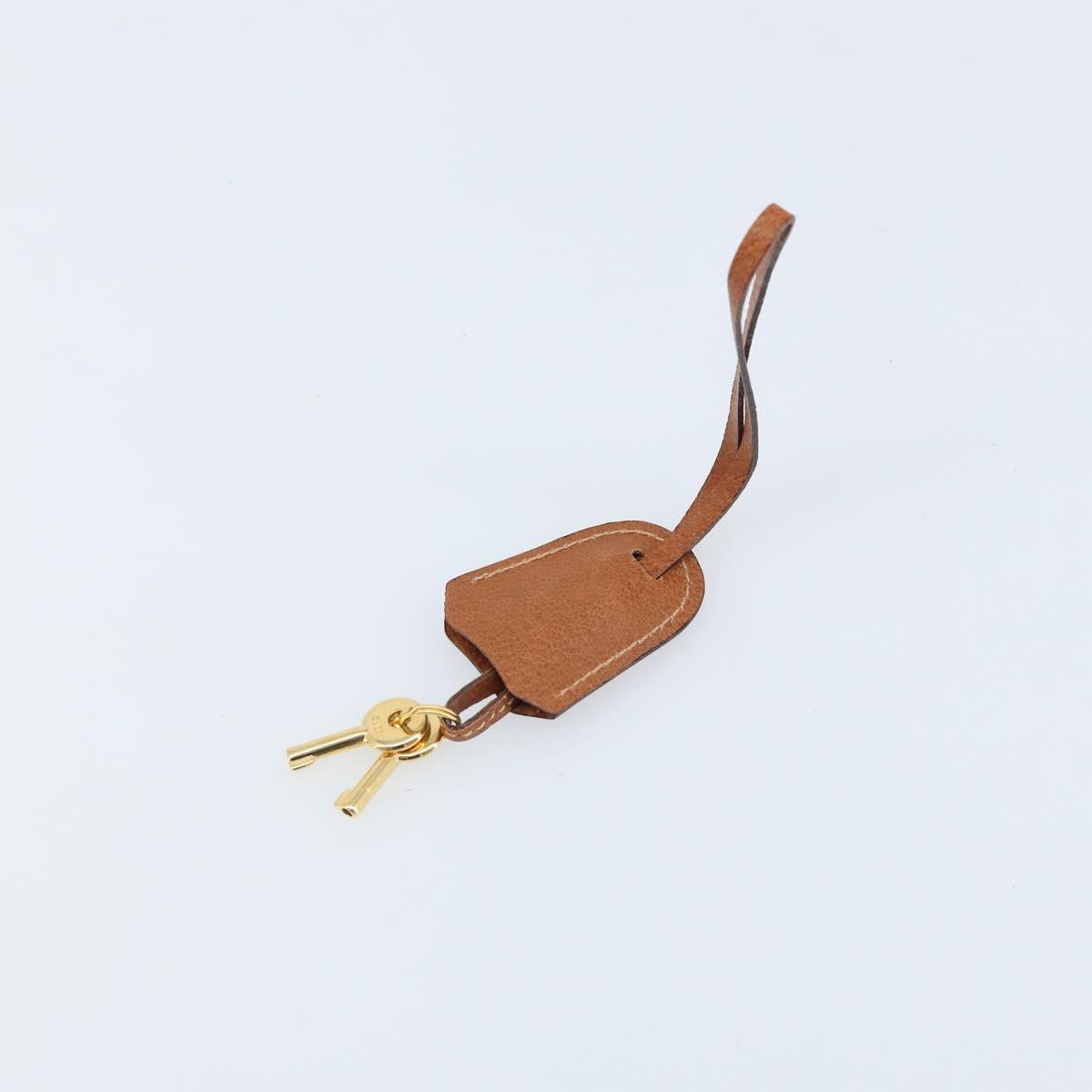 GUCCI Clutch Bag Leather Brown Gold Auth ep13771