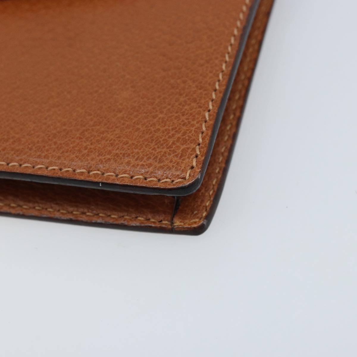 GUCCI Clutch Bag Leather Brown Gold Auth ep13771