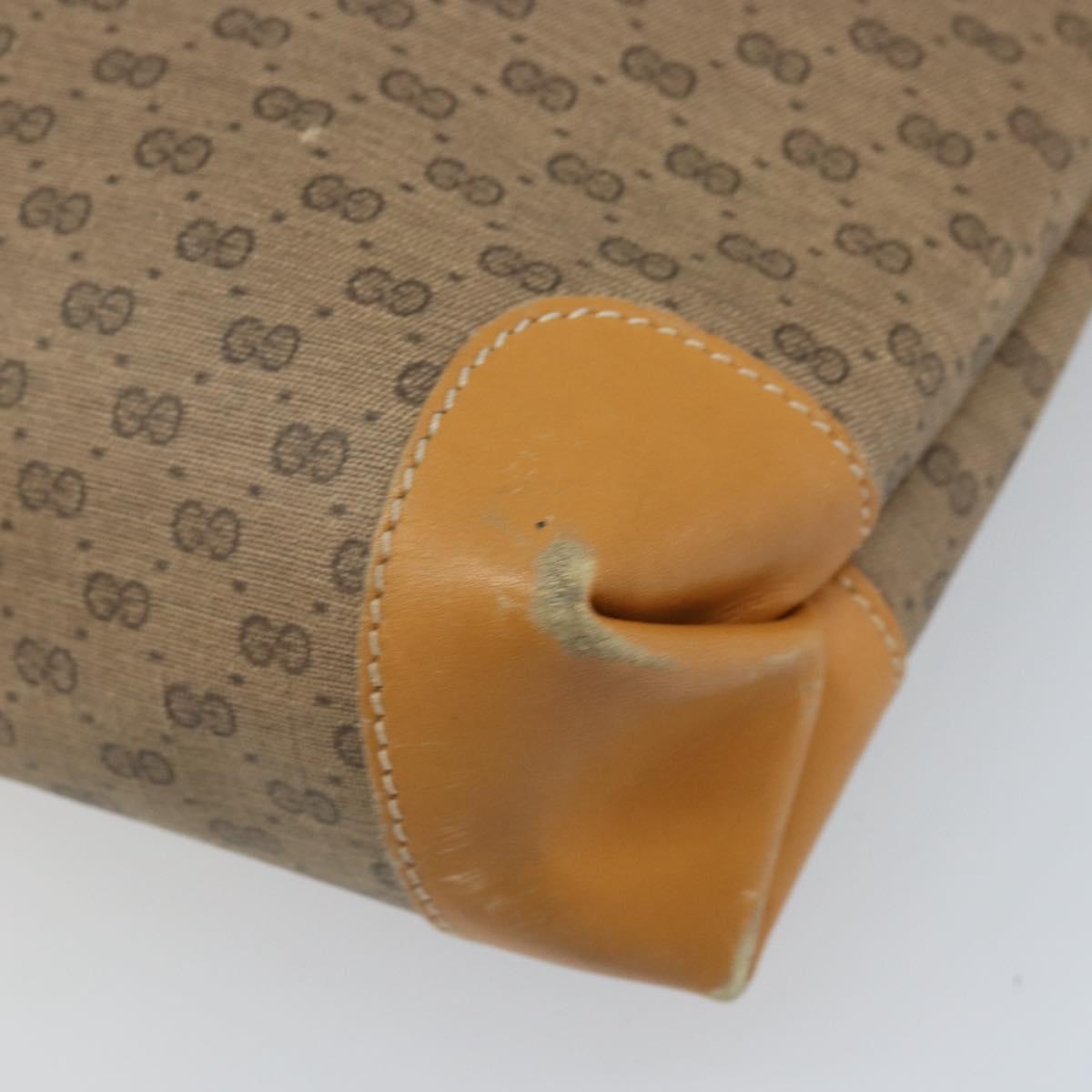 GUCCI Micro GG Supreme Tote Bag PVC Beige Gold 002 098 0057 Auth ep13772