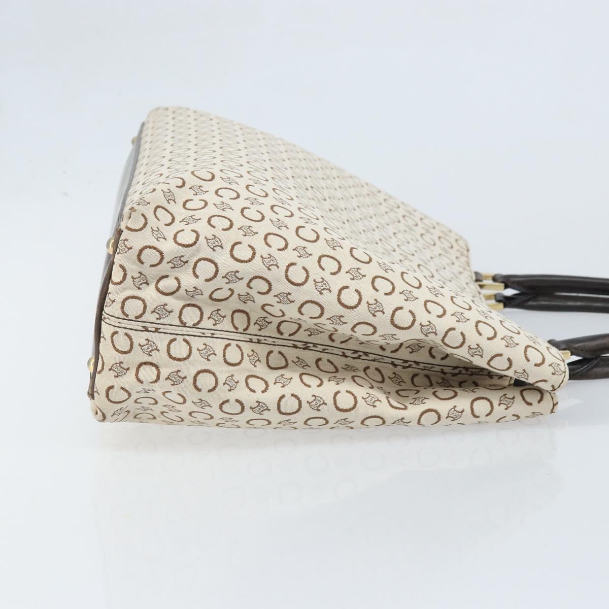 CELINE C Macadam Canvas Tote Bag Ivory Gold Auth ep13774