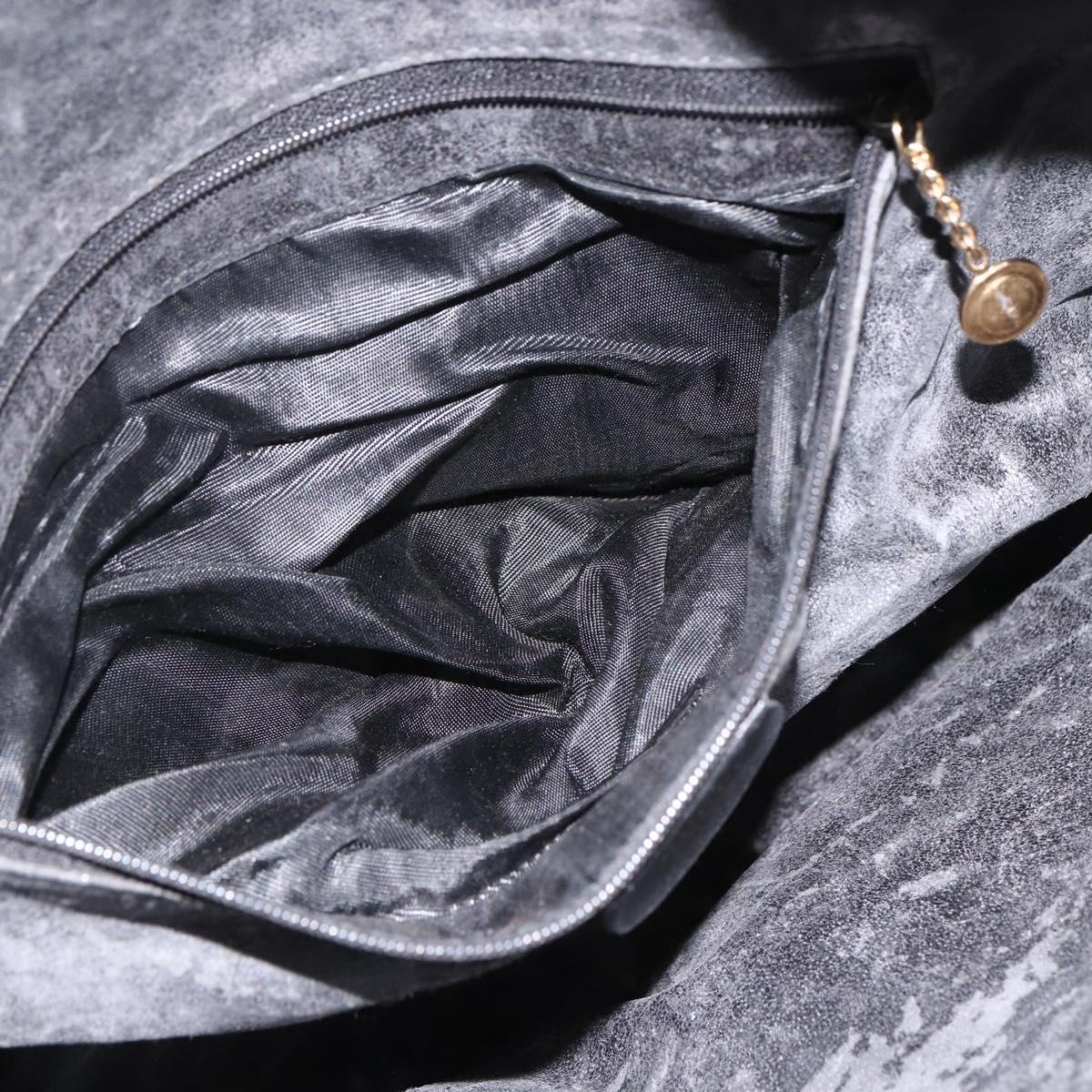 GUCCI Bamboo Shoulder Bag Leather 2way Black Gold 001 1577 Auth ep13782