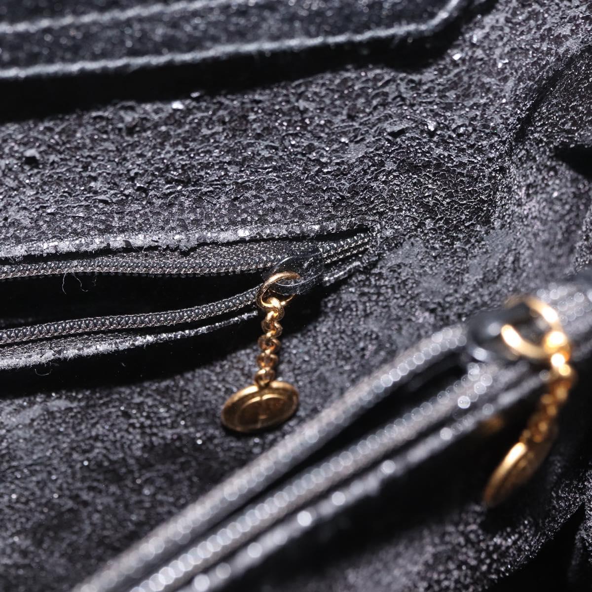 GUCCI Bamboo Hand Bag Leather Black Gold 002 1186 0260 Auth ep13783