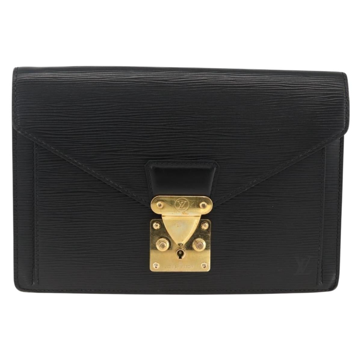 LOUIS VUITTON Epi Serie Dragonne Clutch Bag Black Noir M52612 LV Auth ep13784