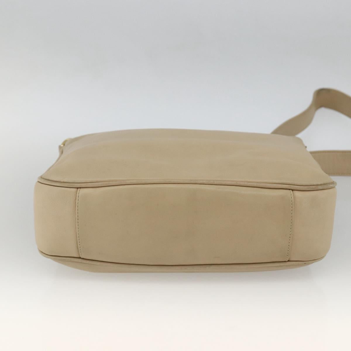 GUCCI Bamboo Hand Bag Leather 2way Beige Gold 001 1638 Auth ep13791