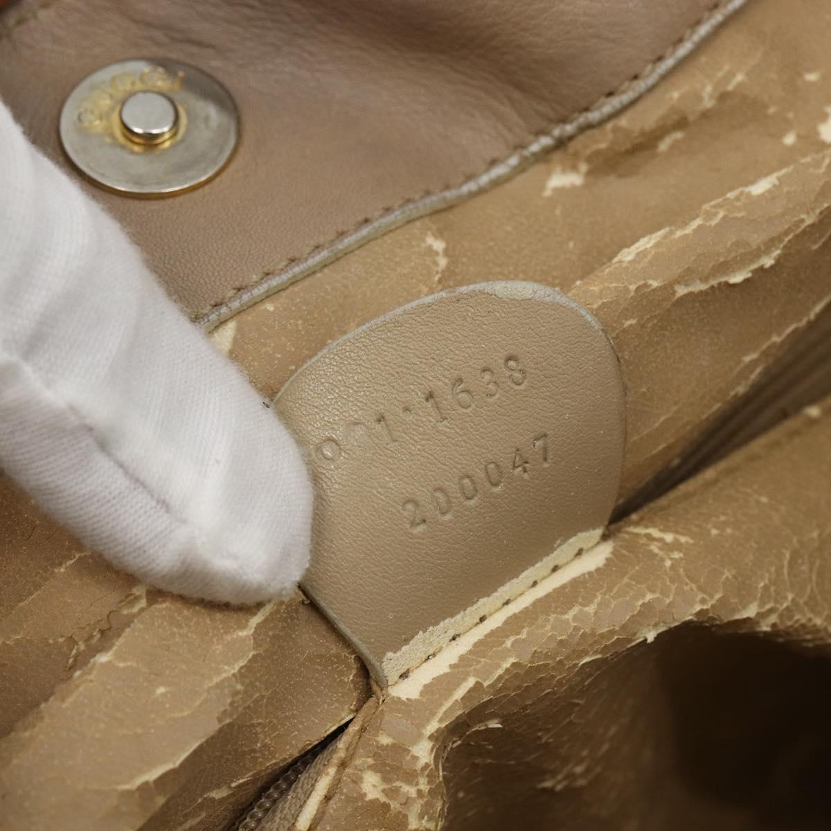 GUCCI Bamboo Hand Bag Leather 2way Beige Gold 001 1638 Auth ep13791
