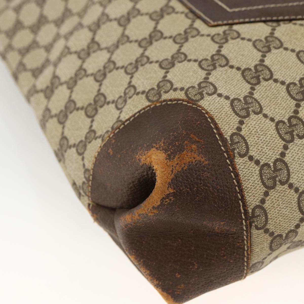 GUCCI GG Supreme Web Sherry Line Tote Bag PVC Beige Gold 010 378 Auth ep13796