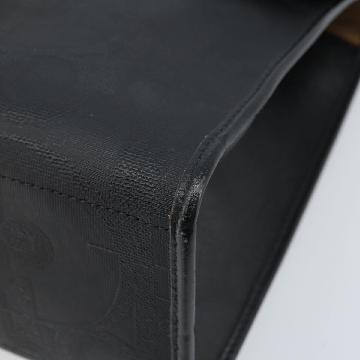 Christian Dior Trotter Canvas Hand Bag PVC Black Gold Auth ep13801