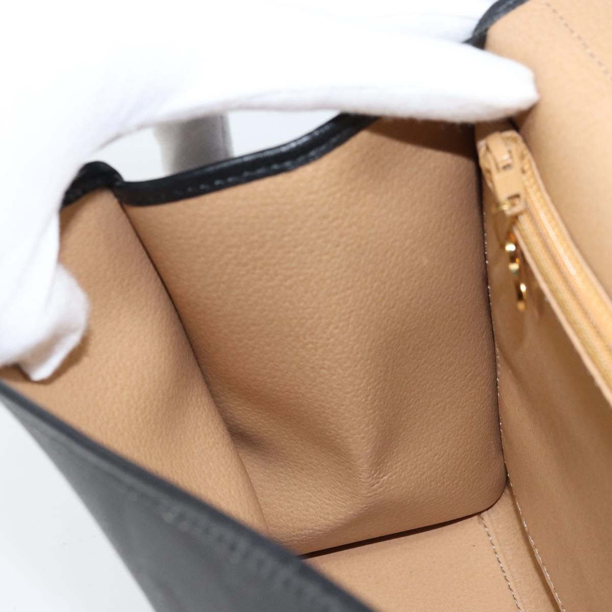 Christian Dior Trotter Canvas Hand Bag PVC Black Gold Auth ep13801