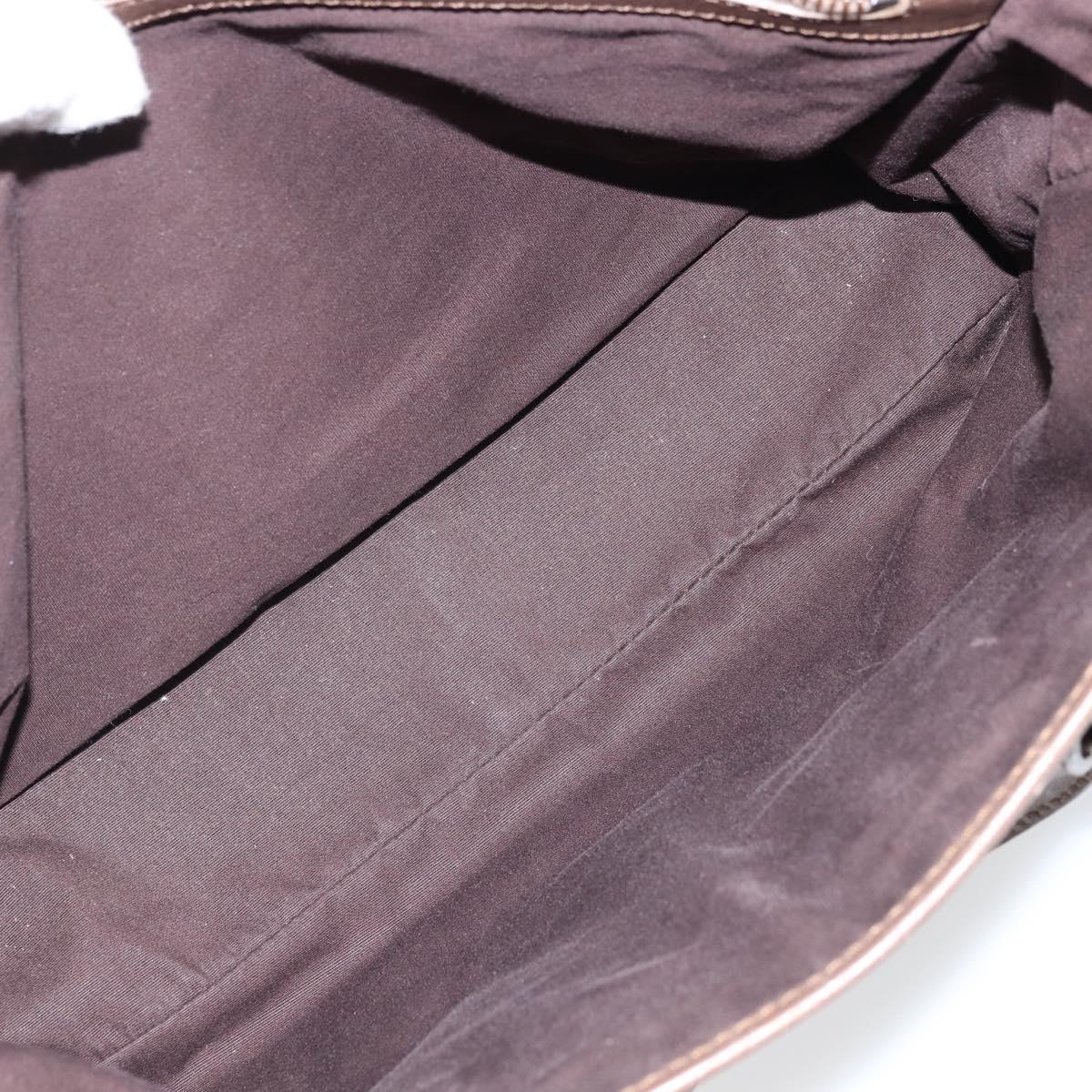CELINE C Macadam Canvas Boogie Bag Hand Bag Suede Brown Gold Auth ep13802
