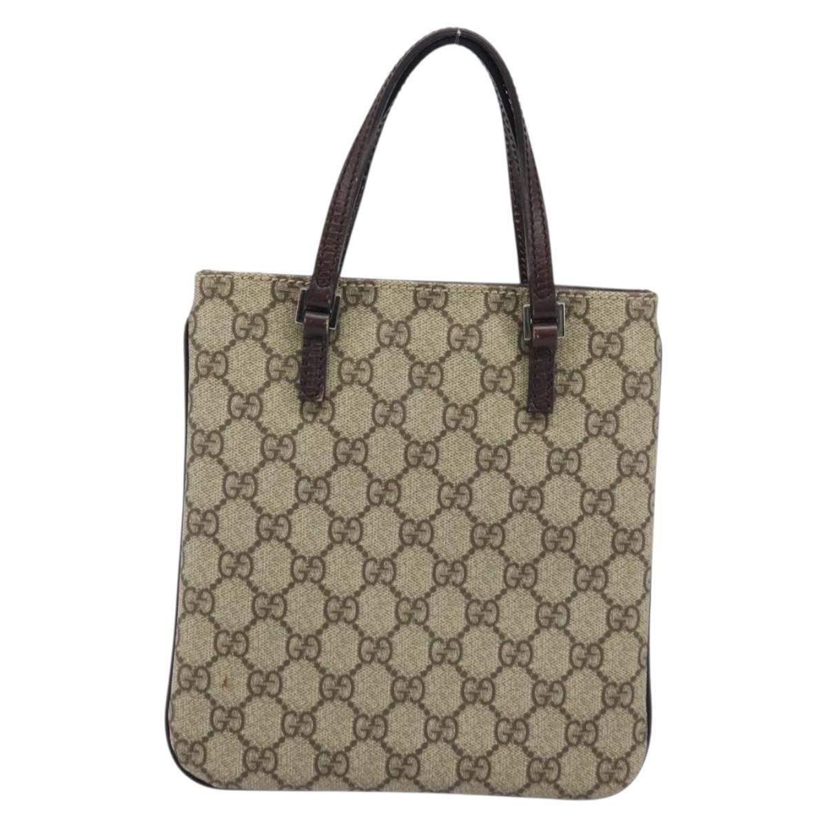 GUCCI GG Supreme Hand Bag PVC Beige 114600 Auth ep13815