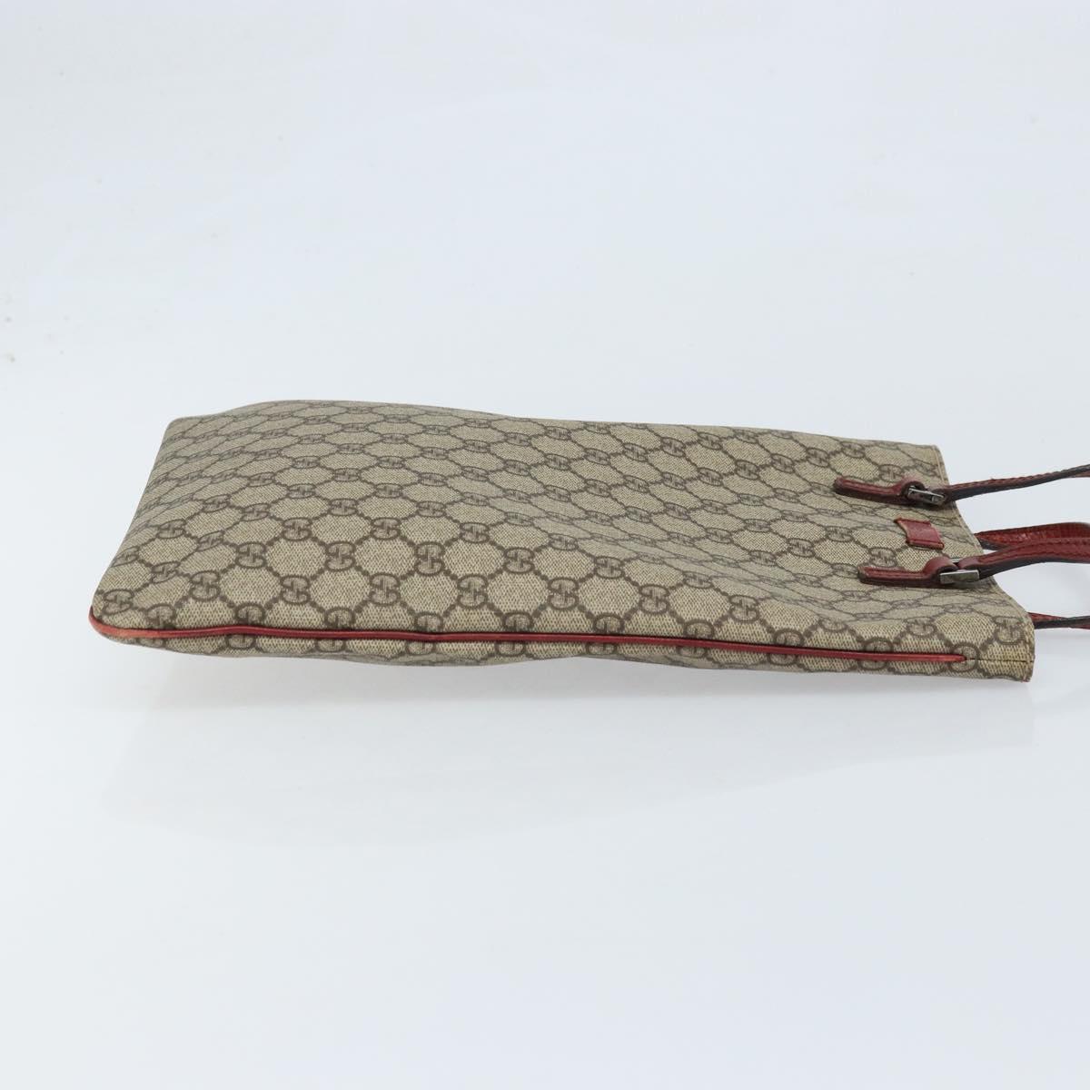 GUCCI GG Supreme Hand Bag PVC Beige Silver 117551 Auth ep13822