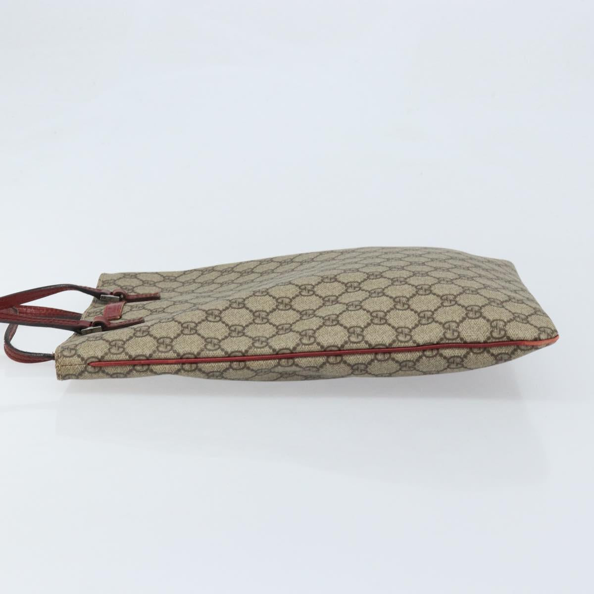 GUCCI GG Supreme Hand Bag PVC Beige Silver 117551 Auth ep13822