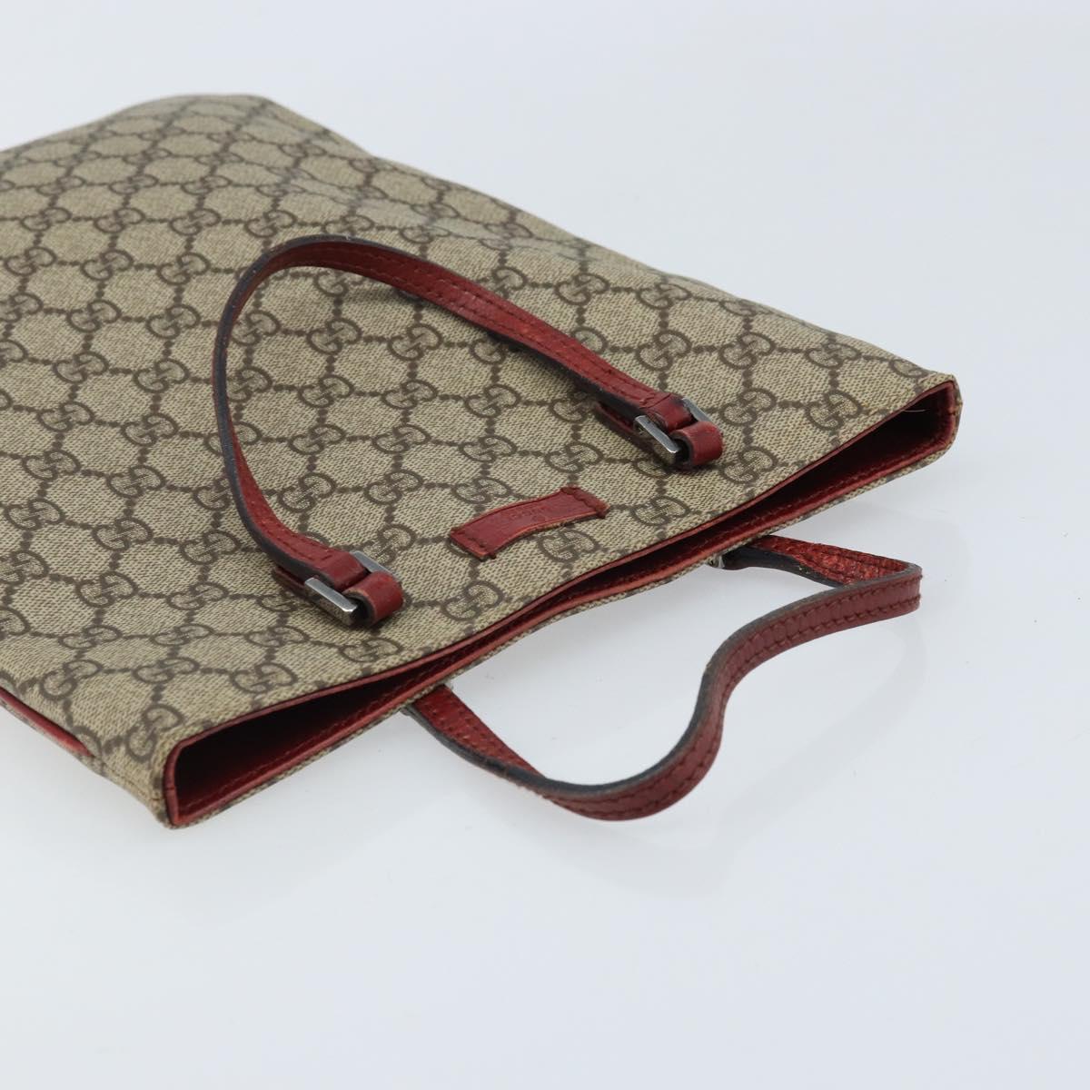 GUCCI GG Supreme Hand Bag PVC Beige Silver 117551 Auth ep13822