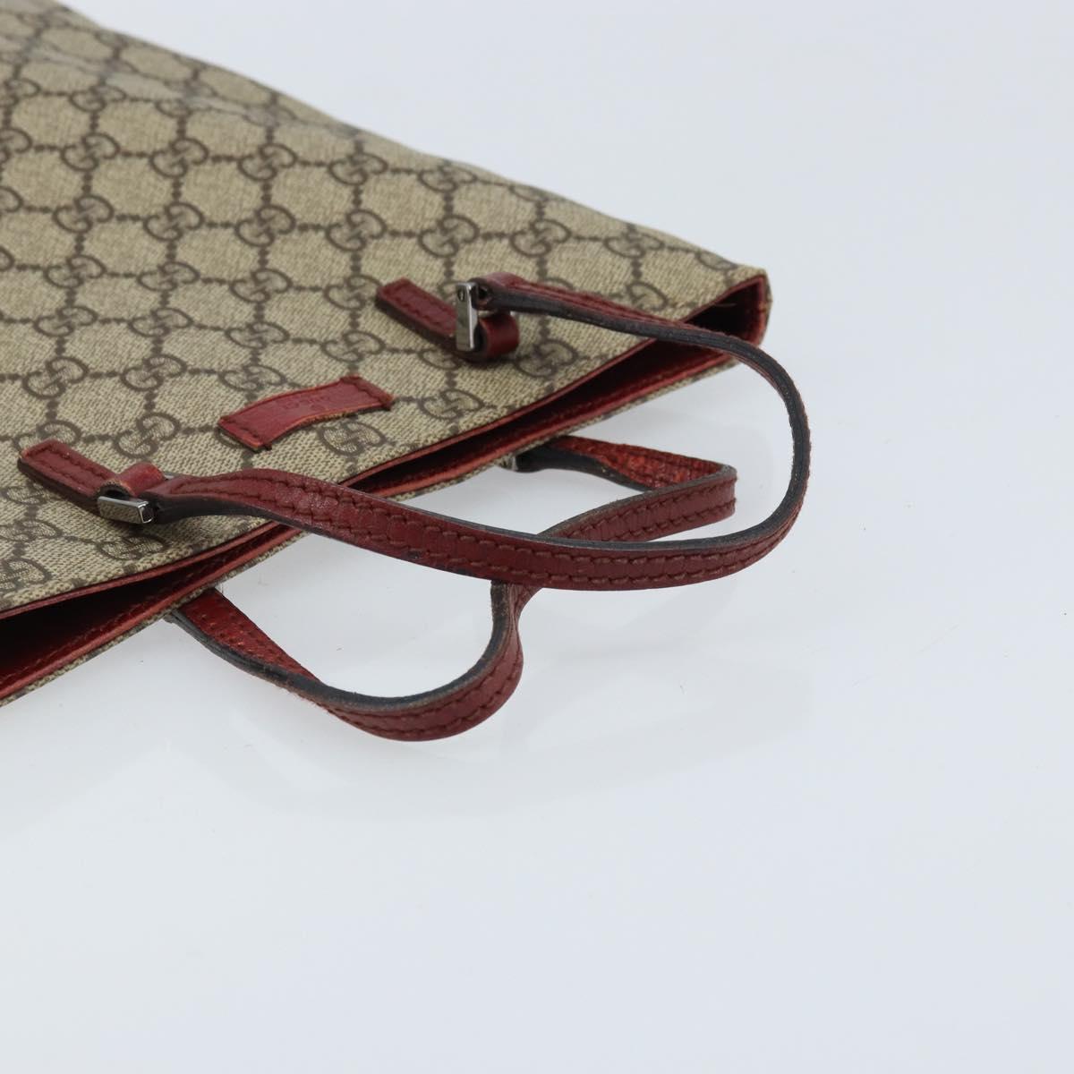 GUCCI GG Supreme Hand Bag PVC Beige Silver 117551 Auth ep13822