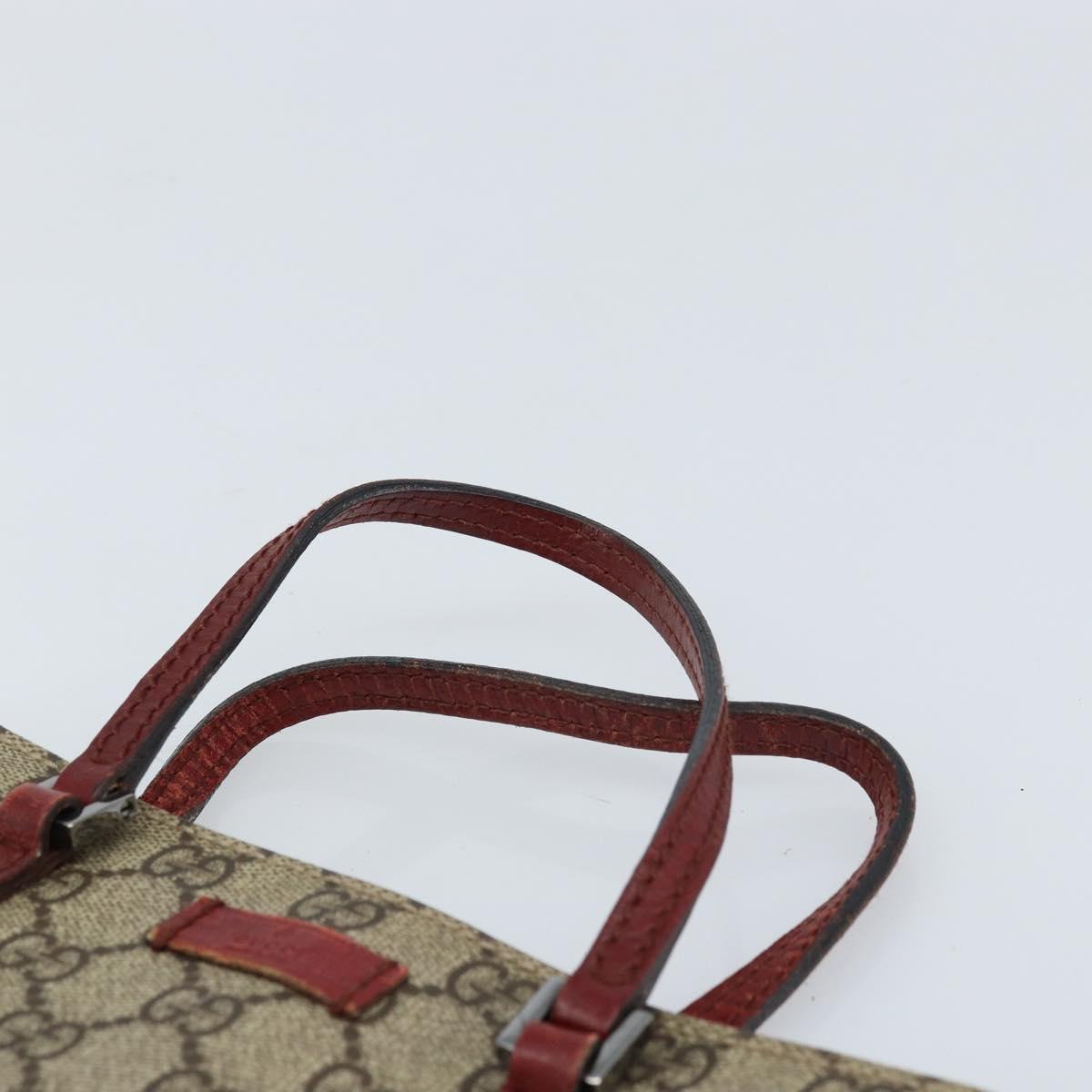 GUCCI GG Supreme Hand Bag PVC Beige Silver 117551 Auth ep13822