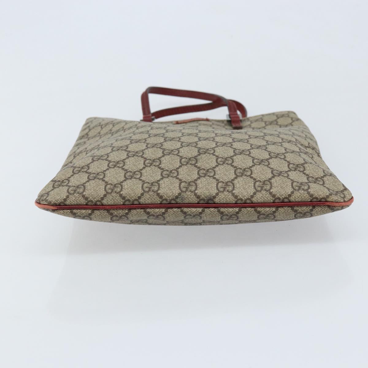 GUCCI GG Supreme Hand Bag PVC Beige Silver 117551 Auth ep13822