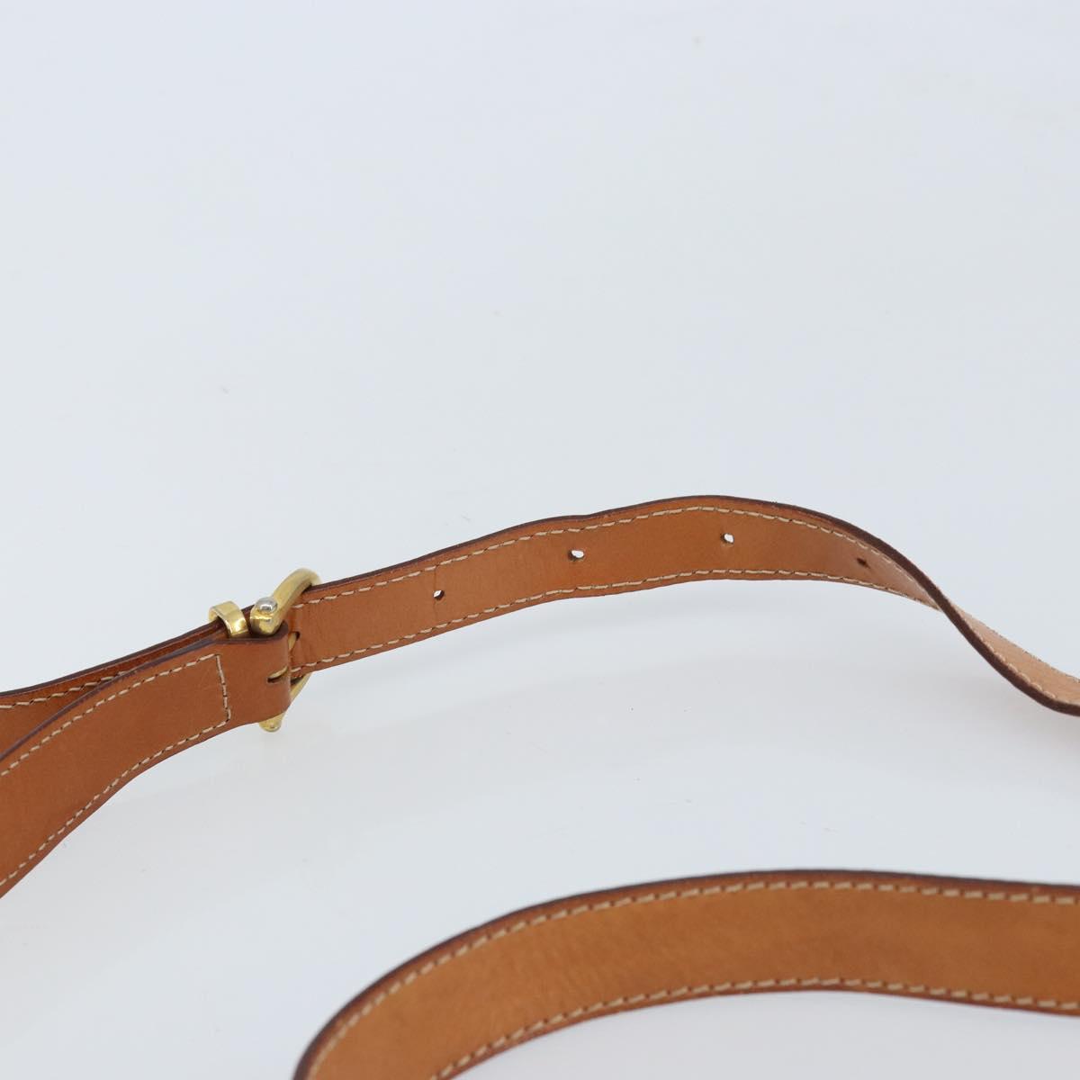 CELINE Macadam Canvas Shoulder Bag PVC Leather Brown Gold Auth ep13823A